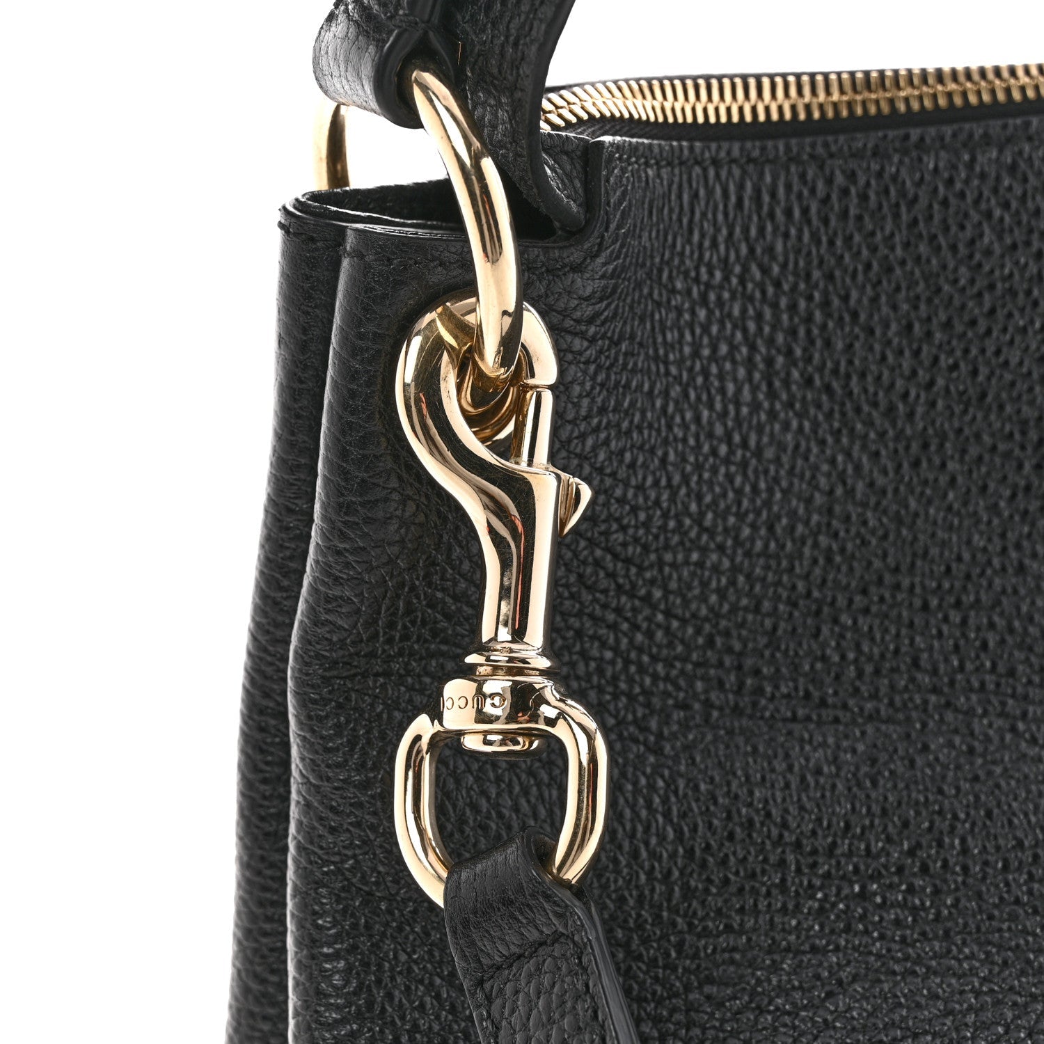 Pebbled Calfskin Large Soho Hobo Black