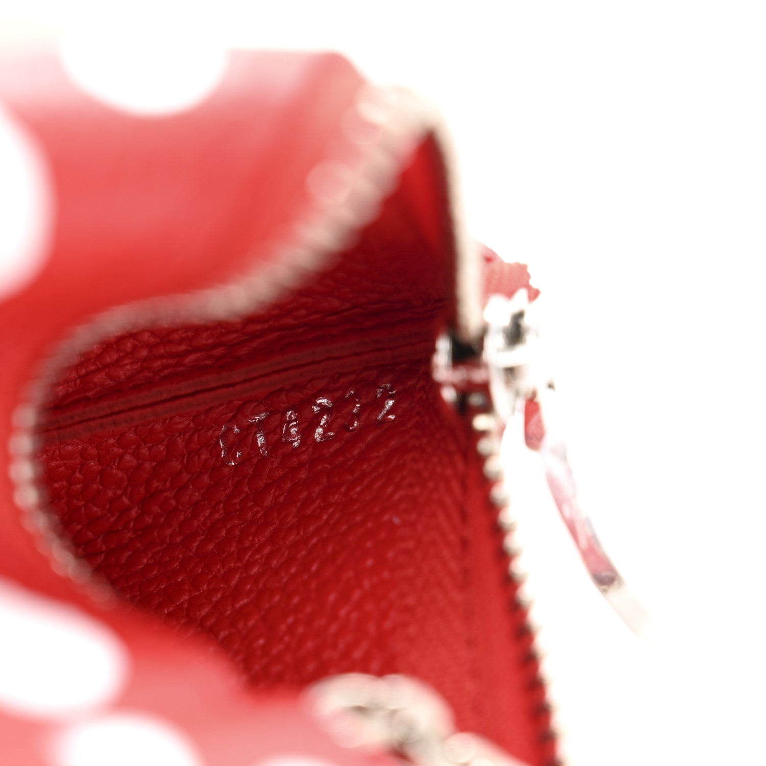 LV X YK Empreinte Infinity Dots Key Pouch Red White
