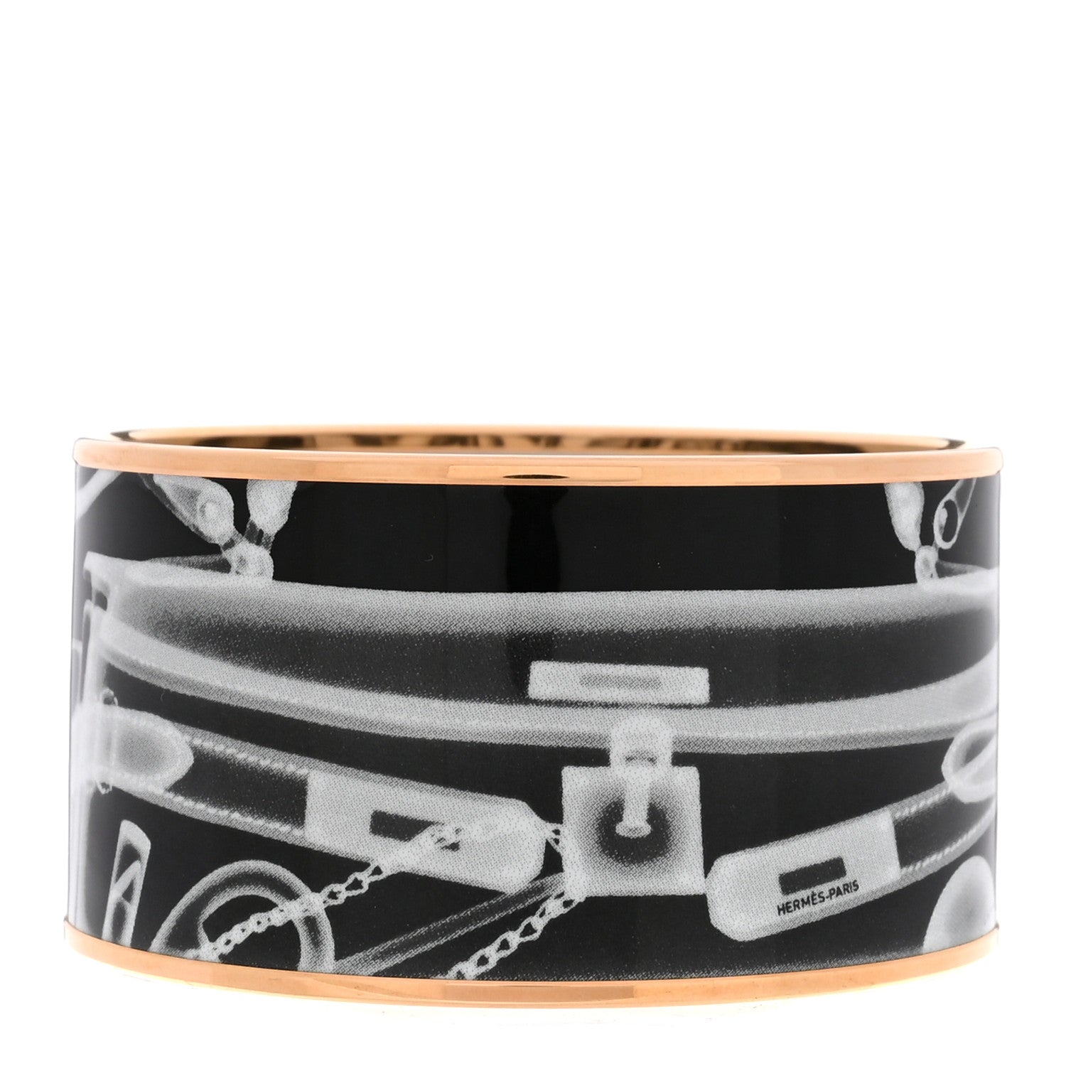 Enamel Printed Please, Check In Extra Wide Bracelet 65 Positif Negatif
