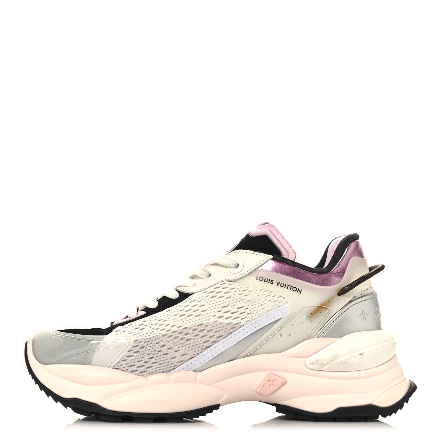 Mix Materials Suede Calfskin Run 55 Sneakers 39 Pink