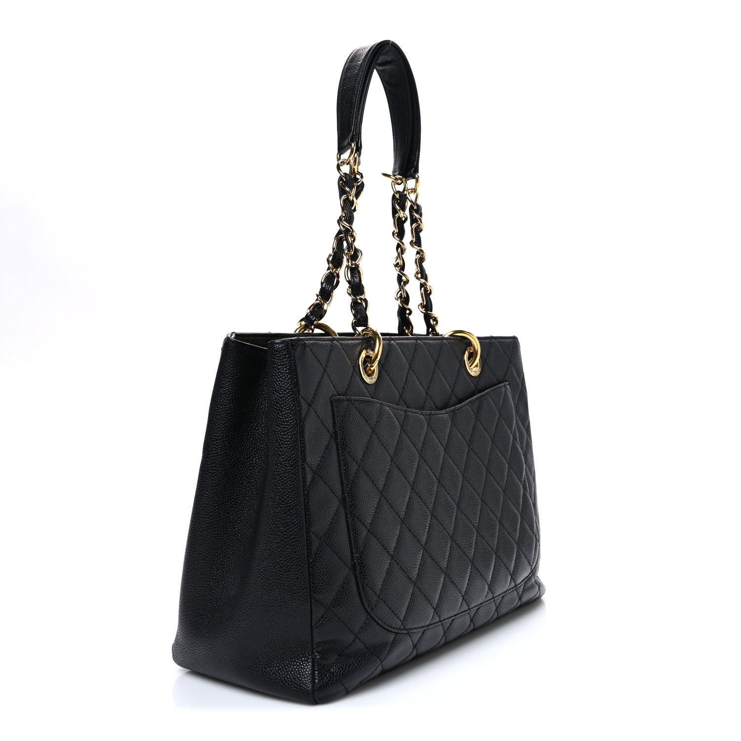 Caviar Quilted Grand Shopping Tote GST Black