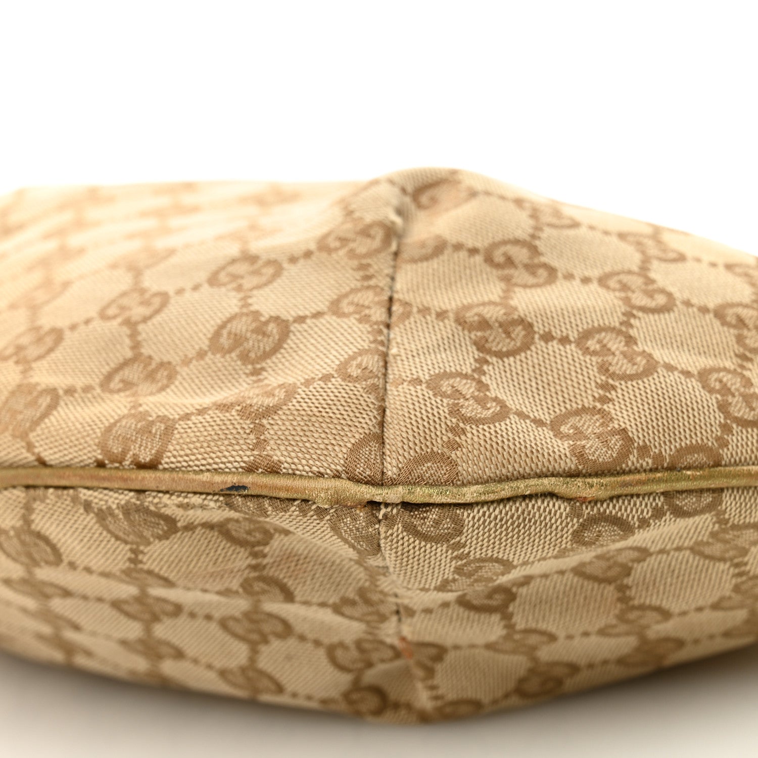 Monogram Web Medium Half Moon Hobo Gold Pink
