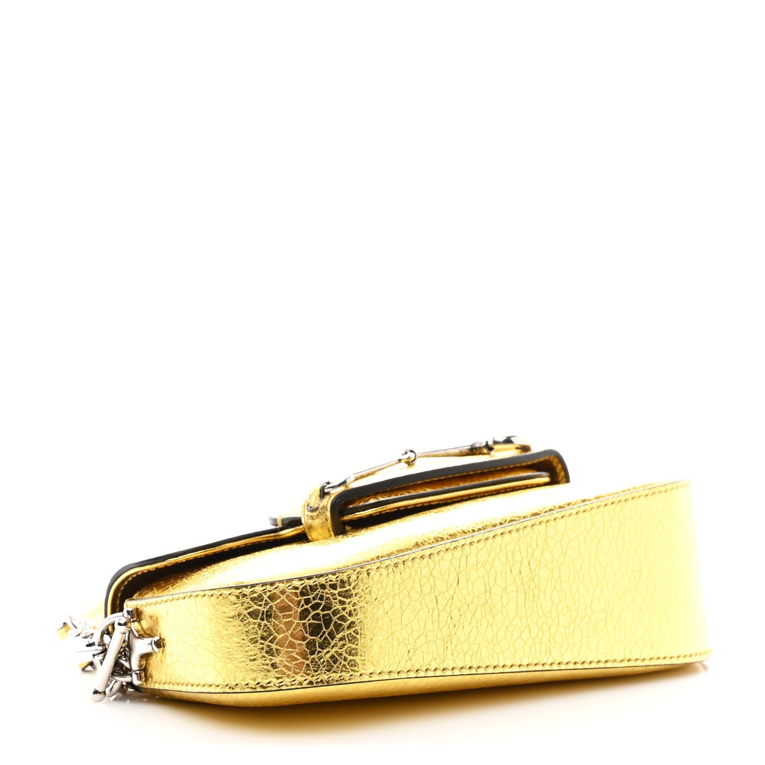 Metallic Calfskin Mini Horsebit 1955 Asymmetric Shoulder Bag Gold