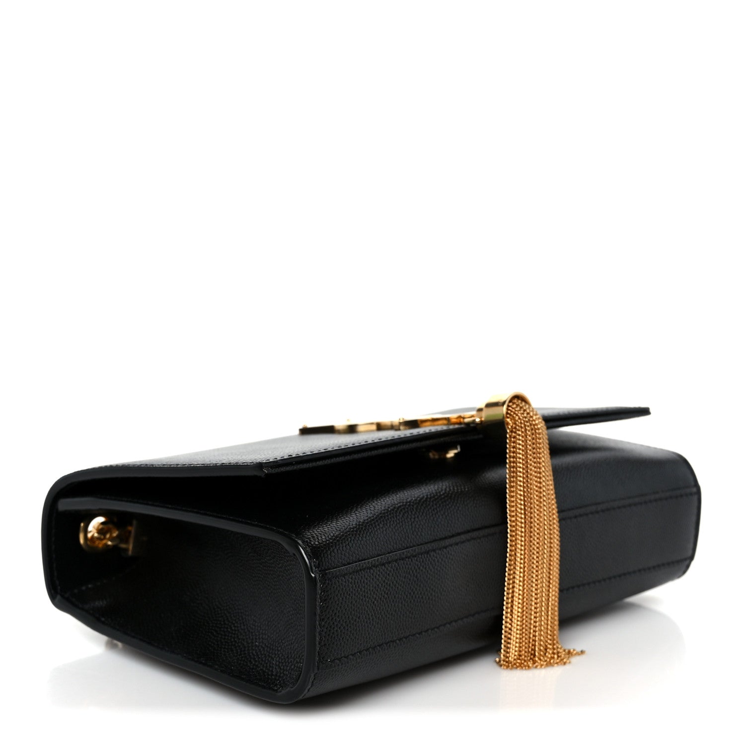 Calfskin Small Classic Monogram Kate Tassel Satchel Black