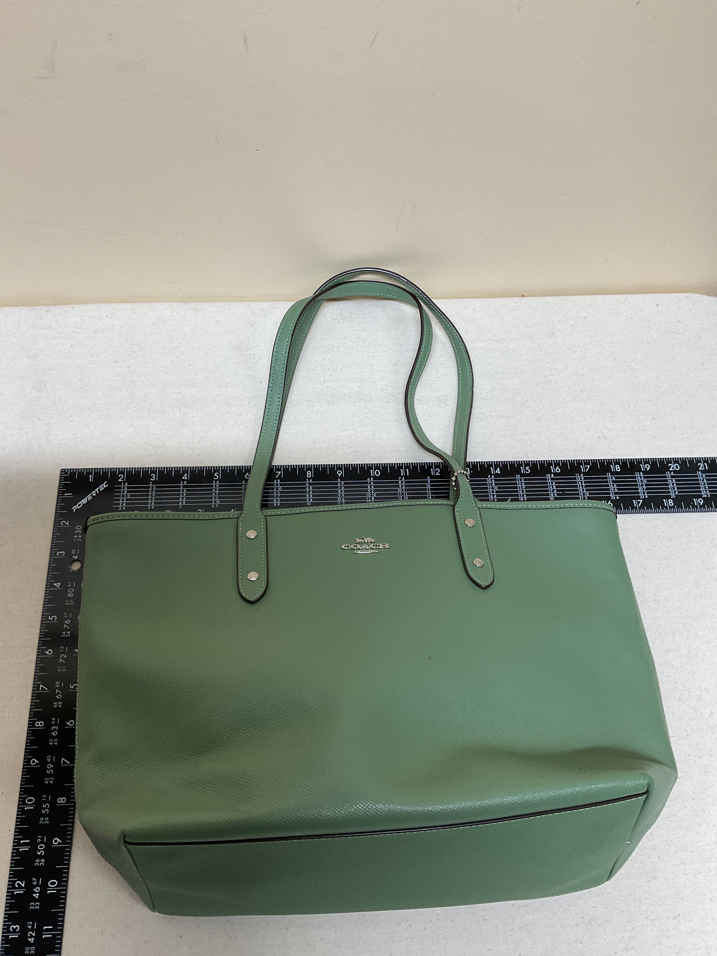 Handbag Designer By Coach In Green, Size:Medium