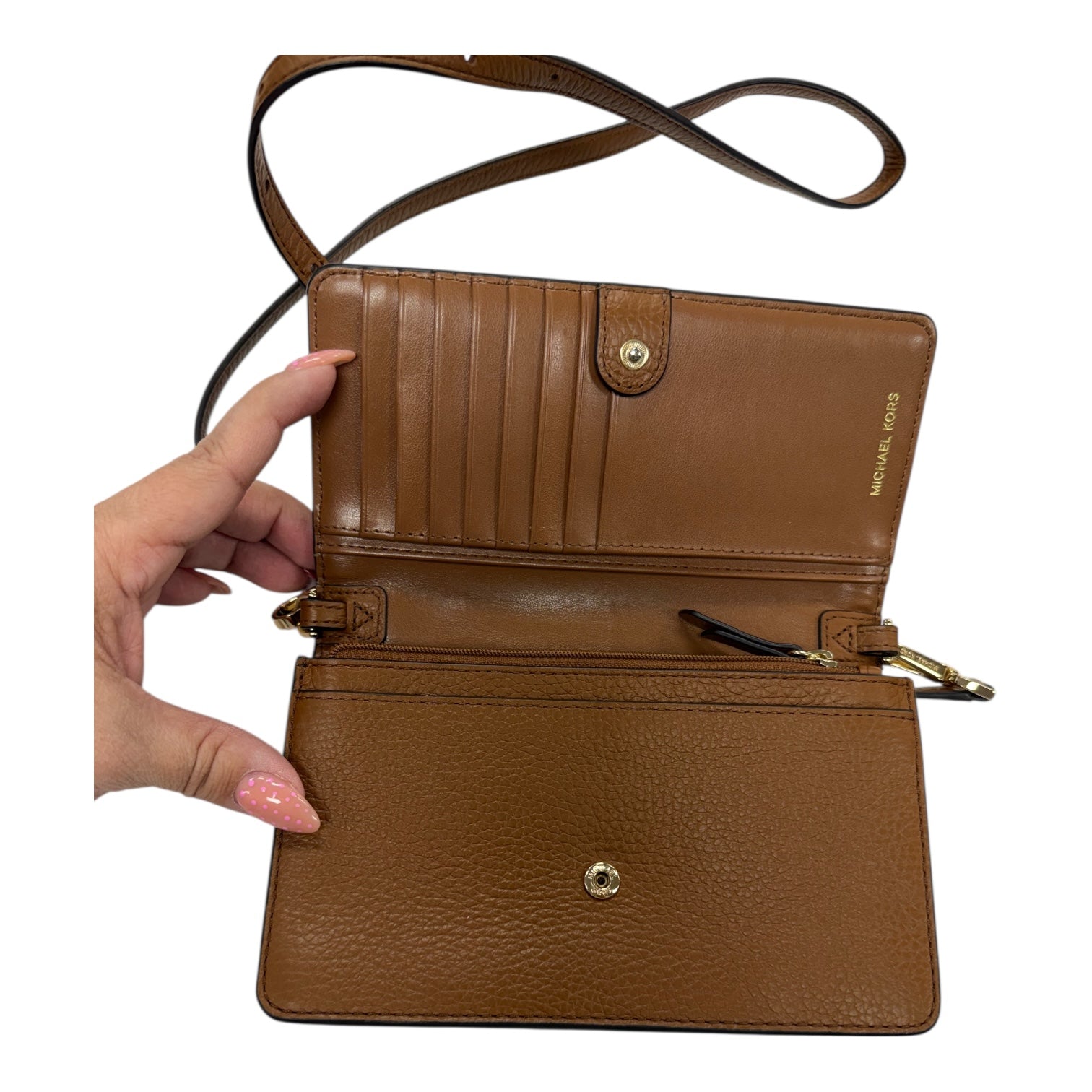 Crossbody Designer By Michael Kors In Brown, Size:Medium