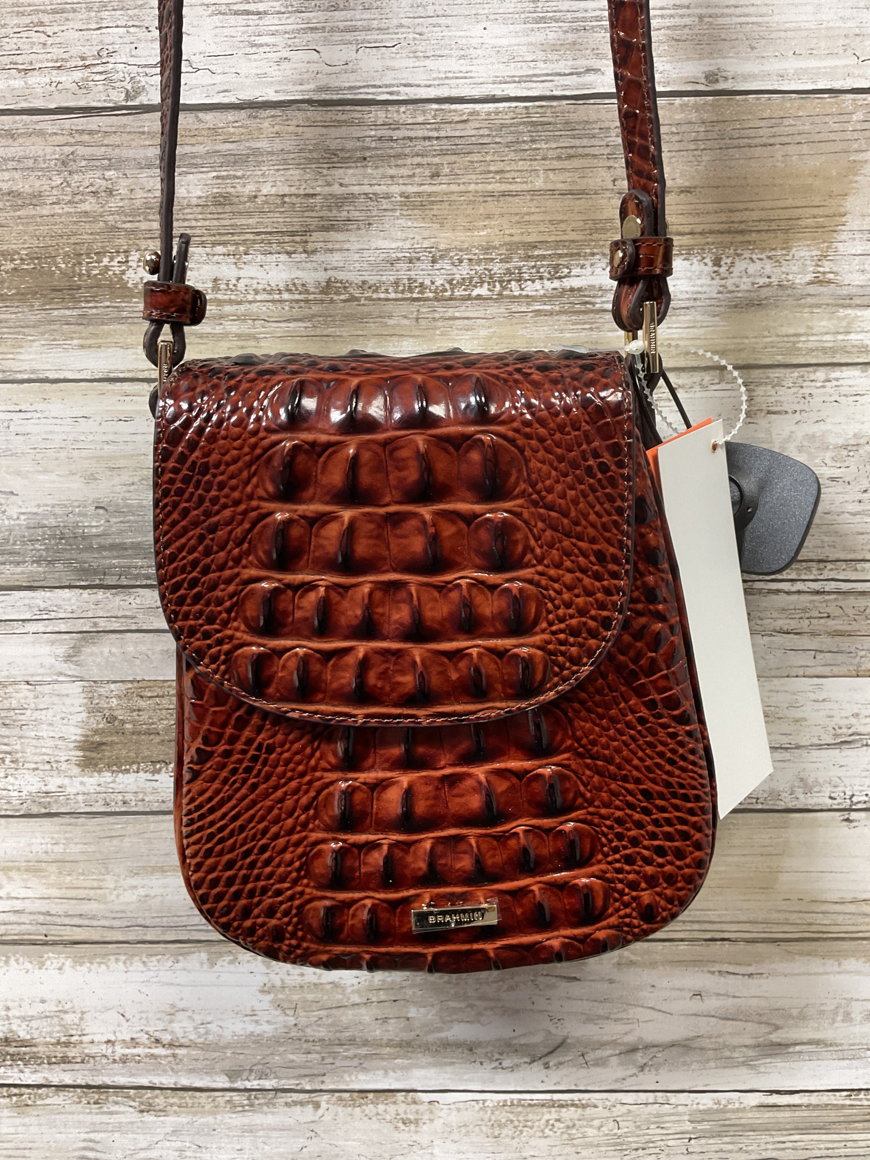Crossbody Designer By Brahmin In Brown, Size:Small