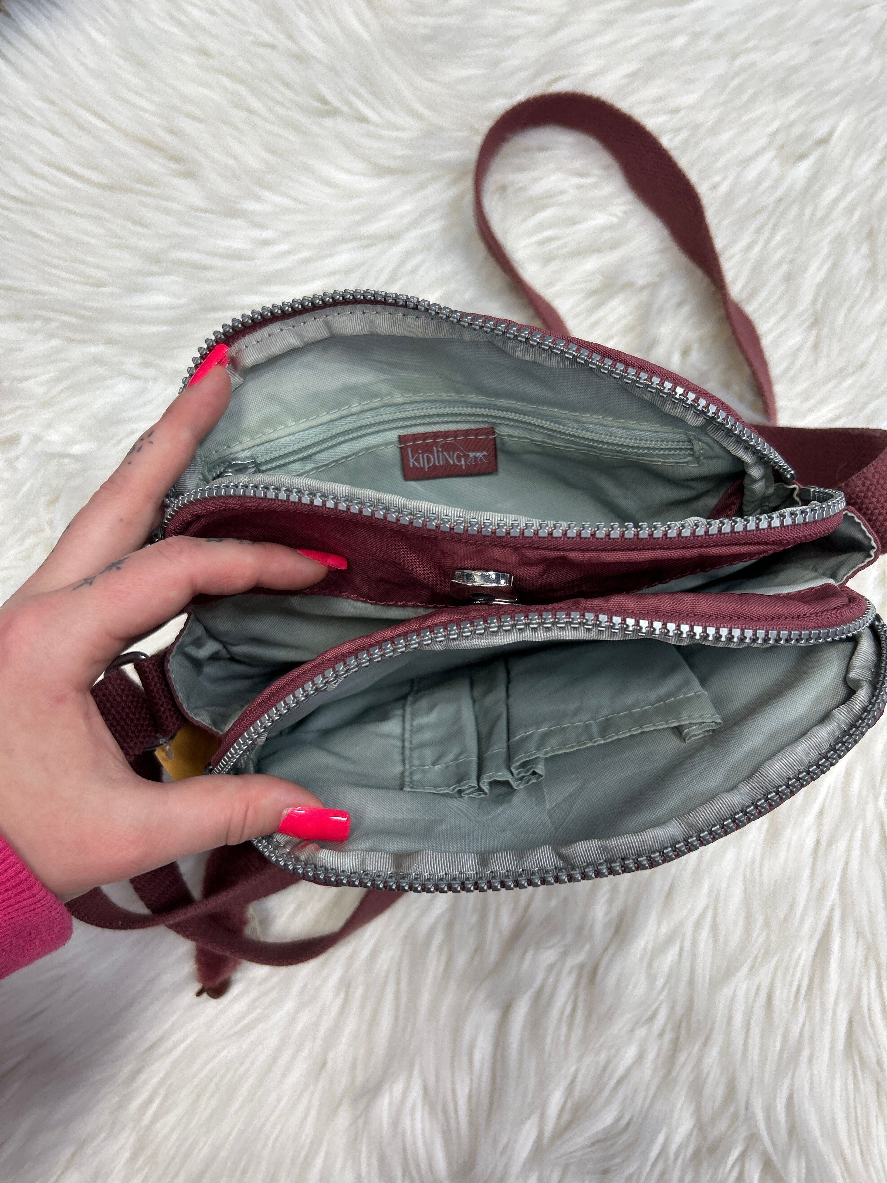 Handbag By Kipling In Pink, Size:Medium