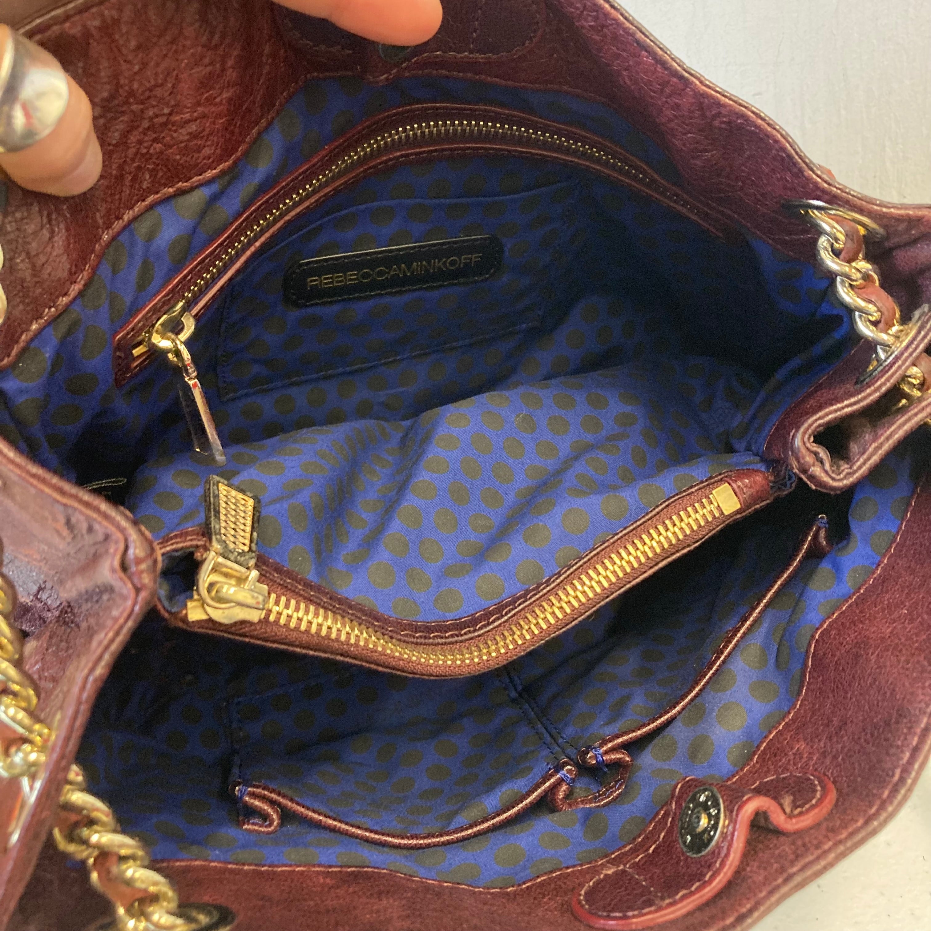 Handbag Designer By Rebecca Minkoff In Maroon, Size:Medium