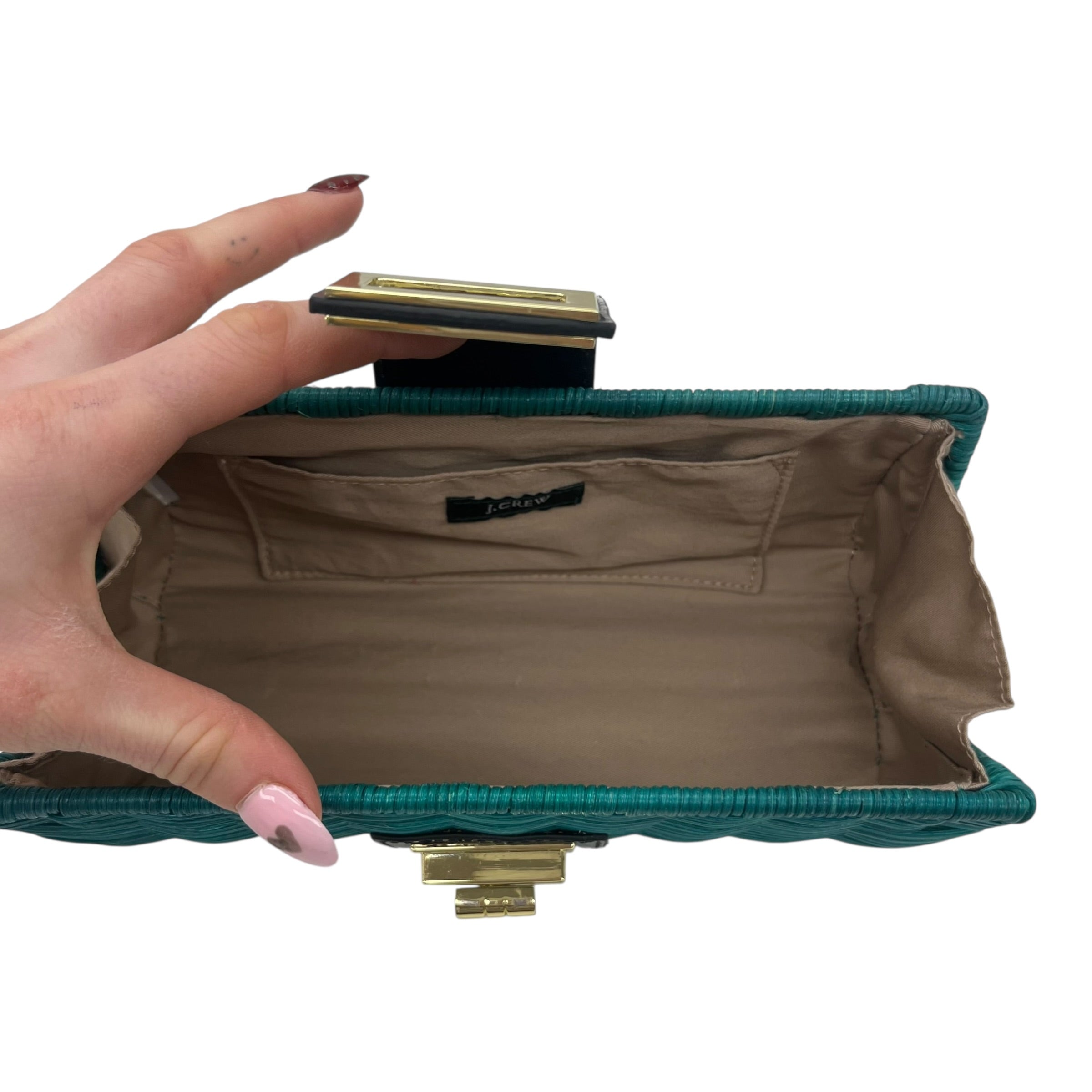 Clutch By J. Crew In Teal, Size:Medium