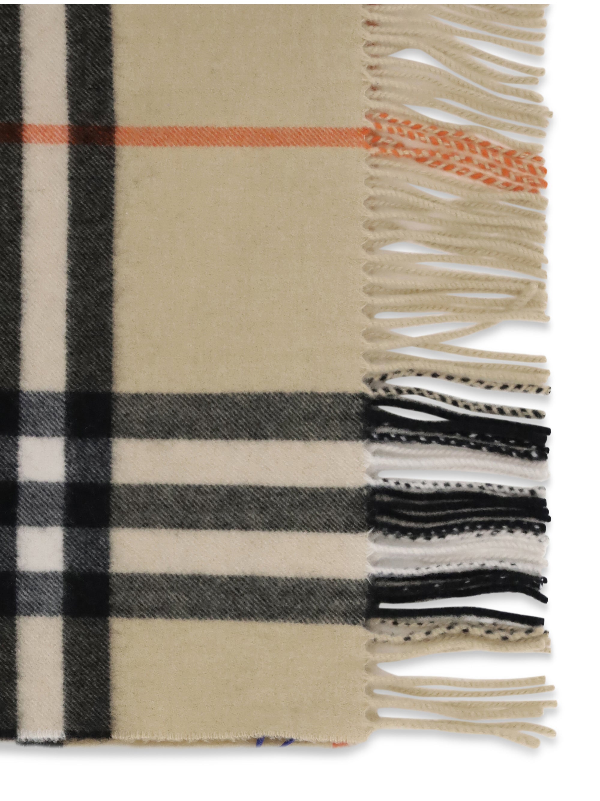 wide check cashmere scarf