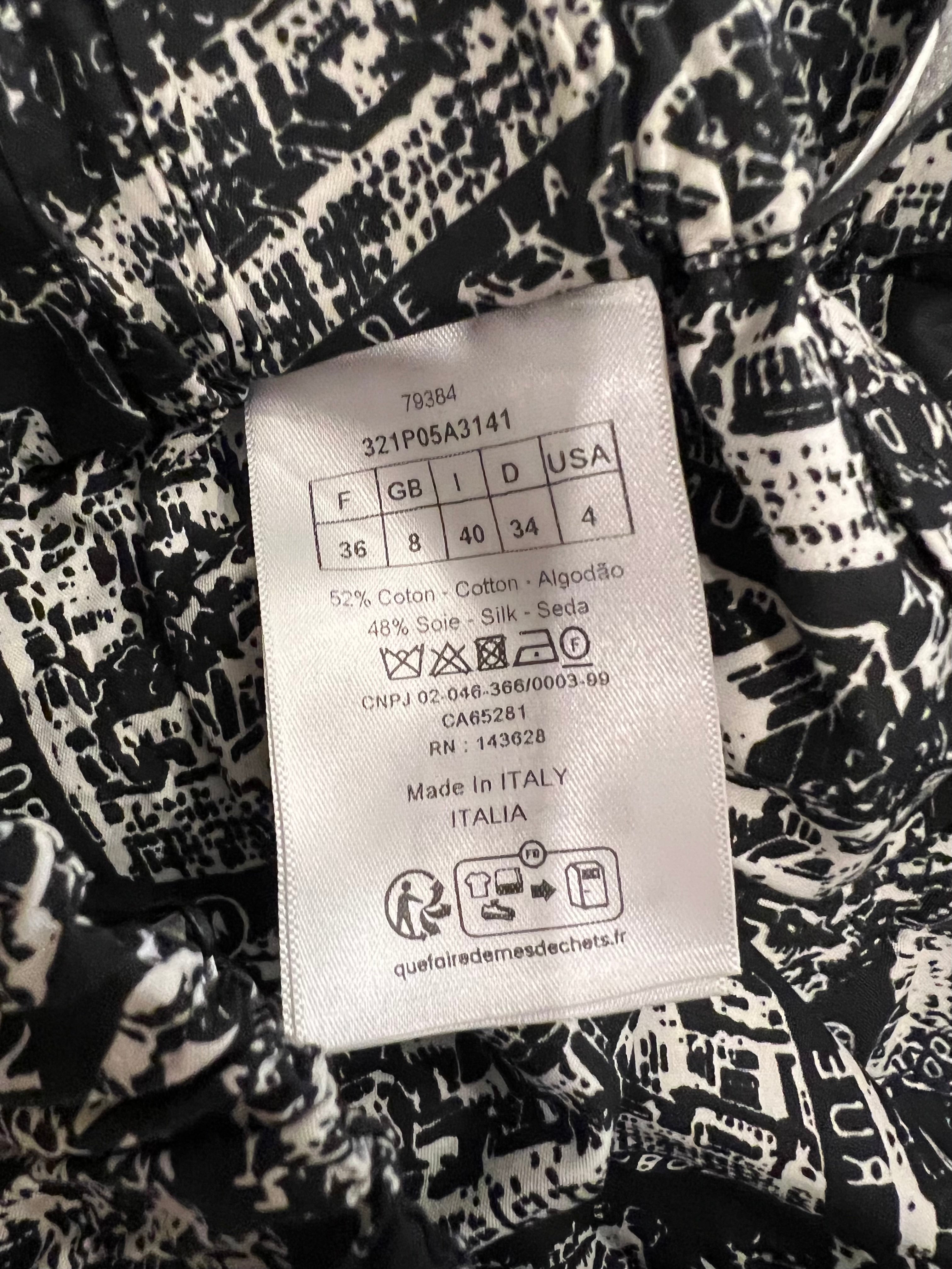 Christian Dior Black and White Shorts with Parisian Map Print Size FR 36 (UK 8)