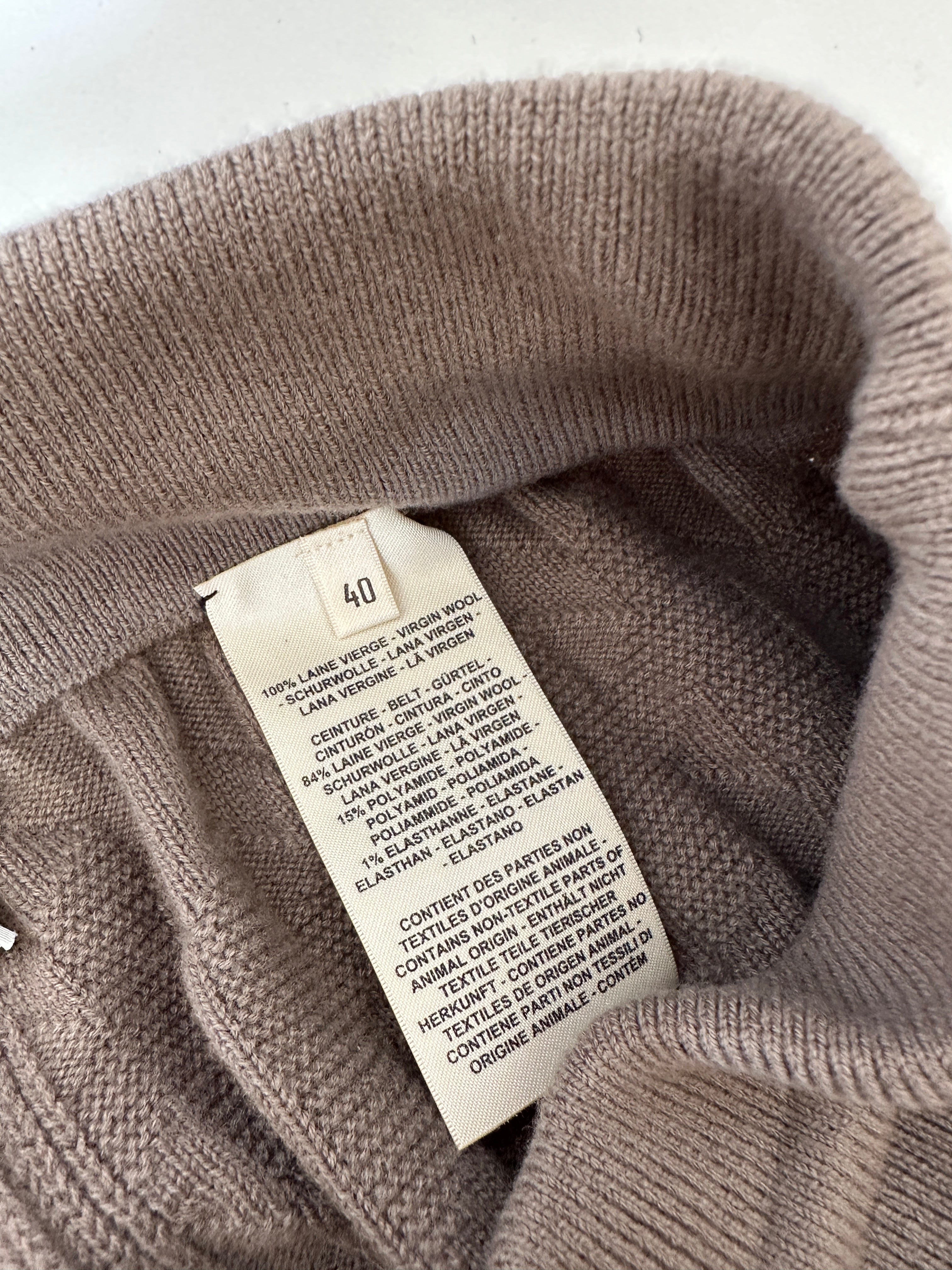 Hermes "H" Wool Jogging Pants In Gris/Etoupe Size FR 40 (UK 12)