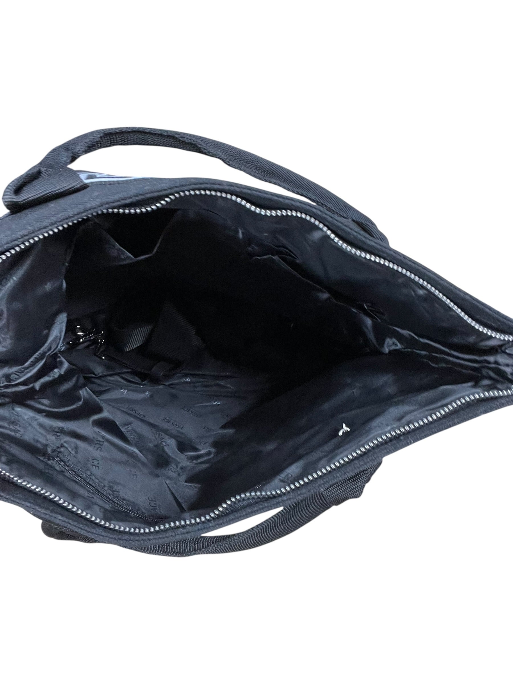 Tote Luxury Designer By Versace In Black, Size:Large