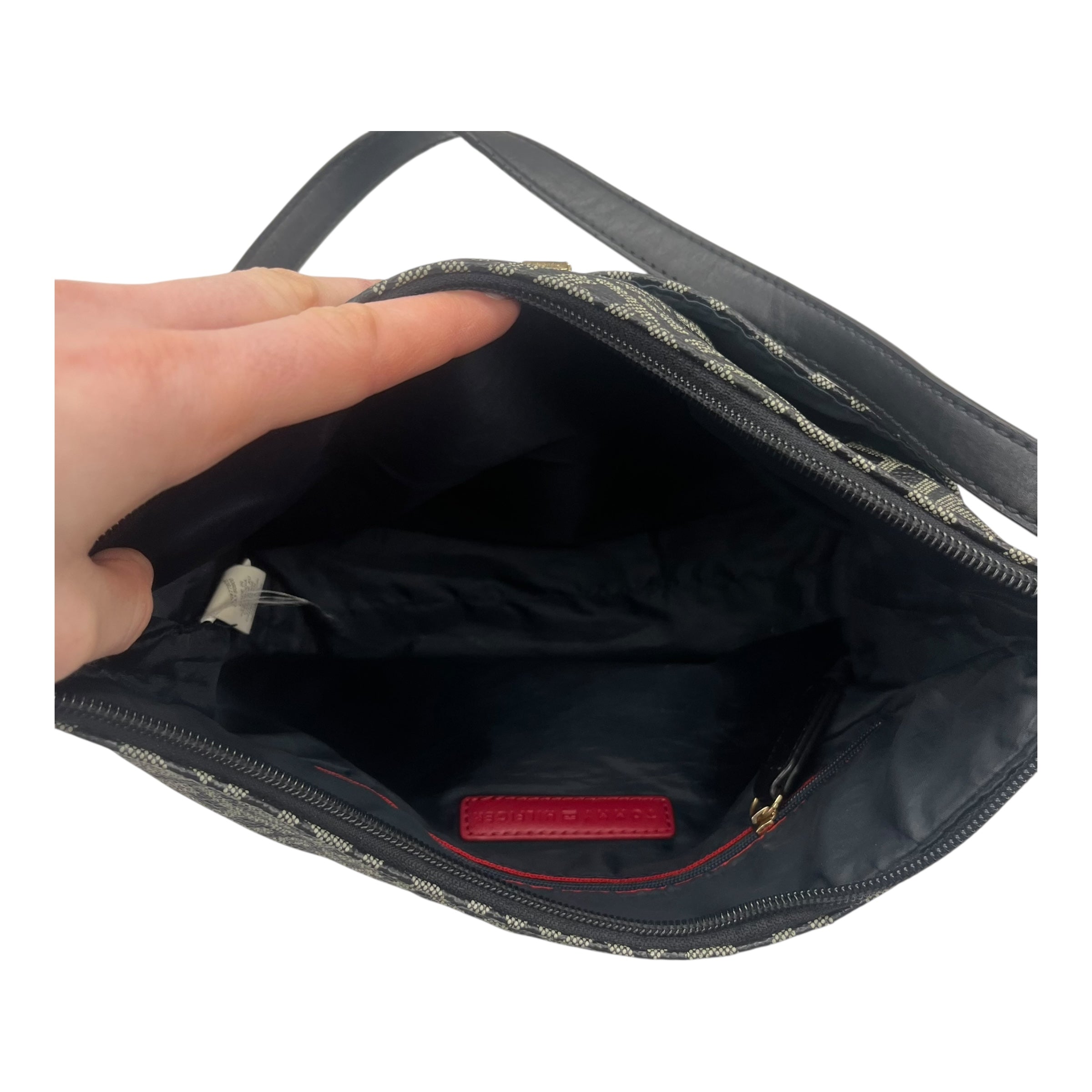 Handbag By Tommy Hilfiger In Black & Brown, Size:Medium