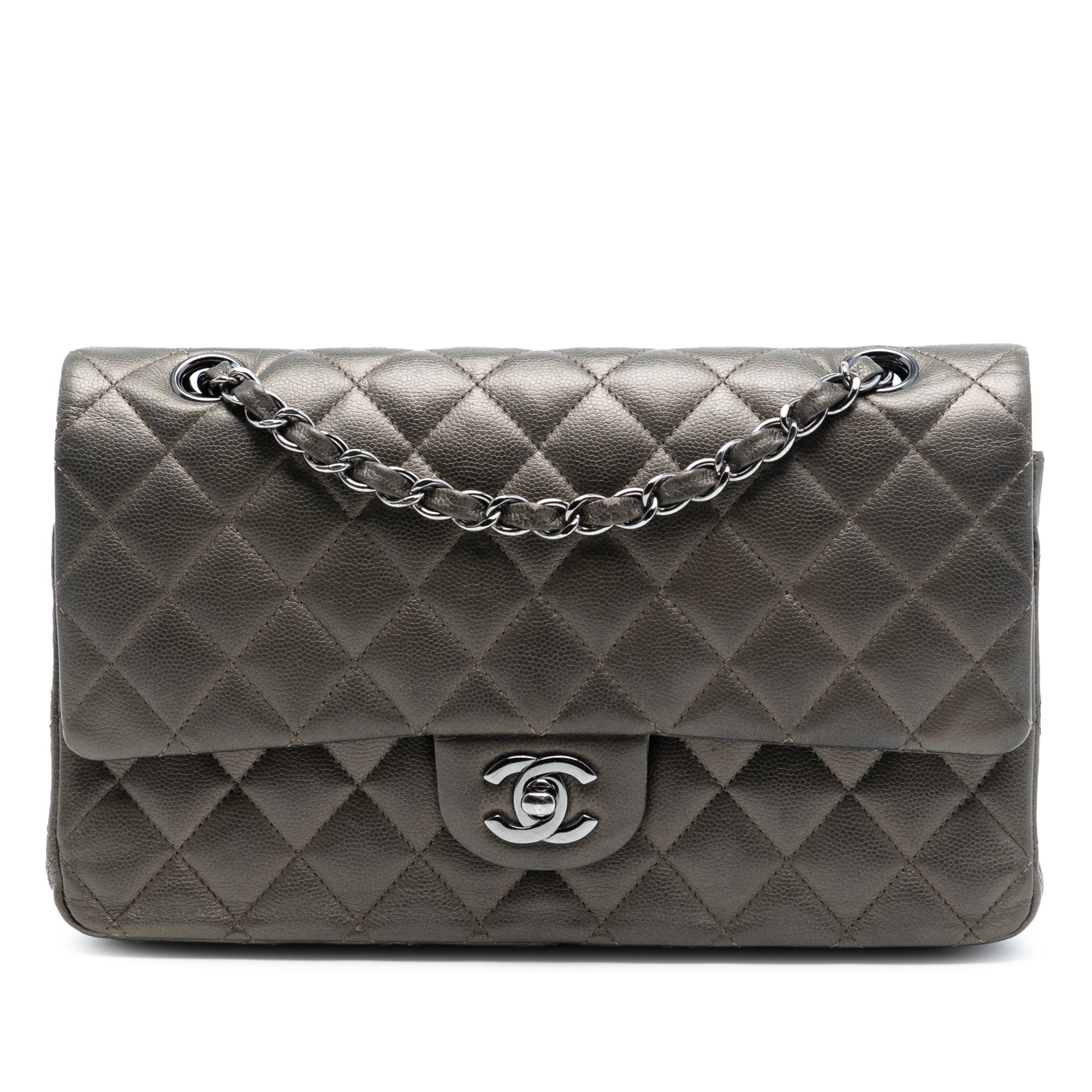 Classic Double Flap Bag Quilted Caviar Medium