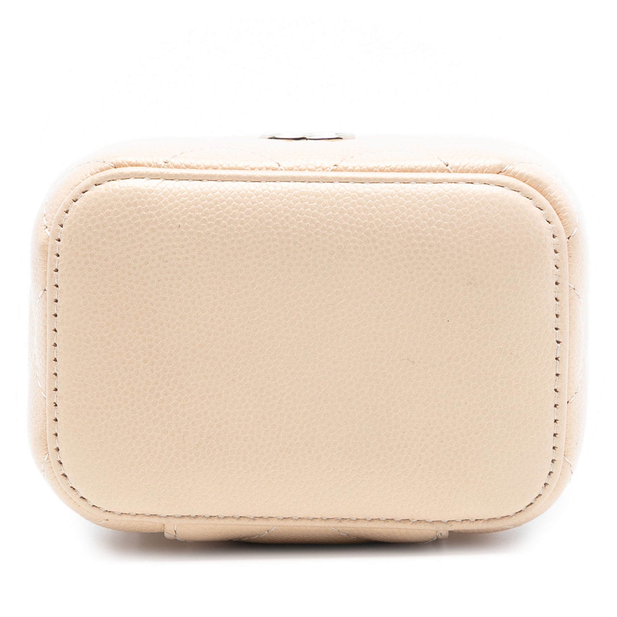Tiny CC Link Vanity Case with Chain Quilted Caviar Mini