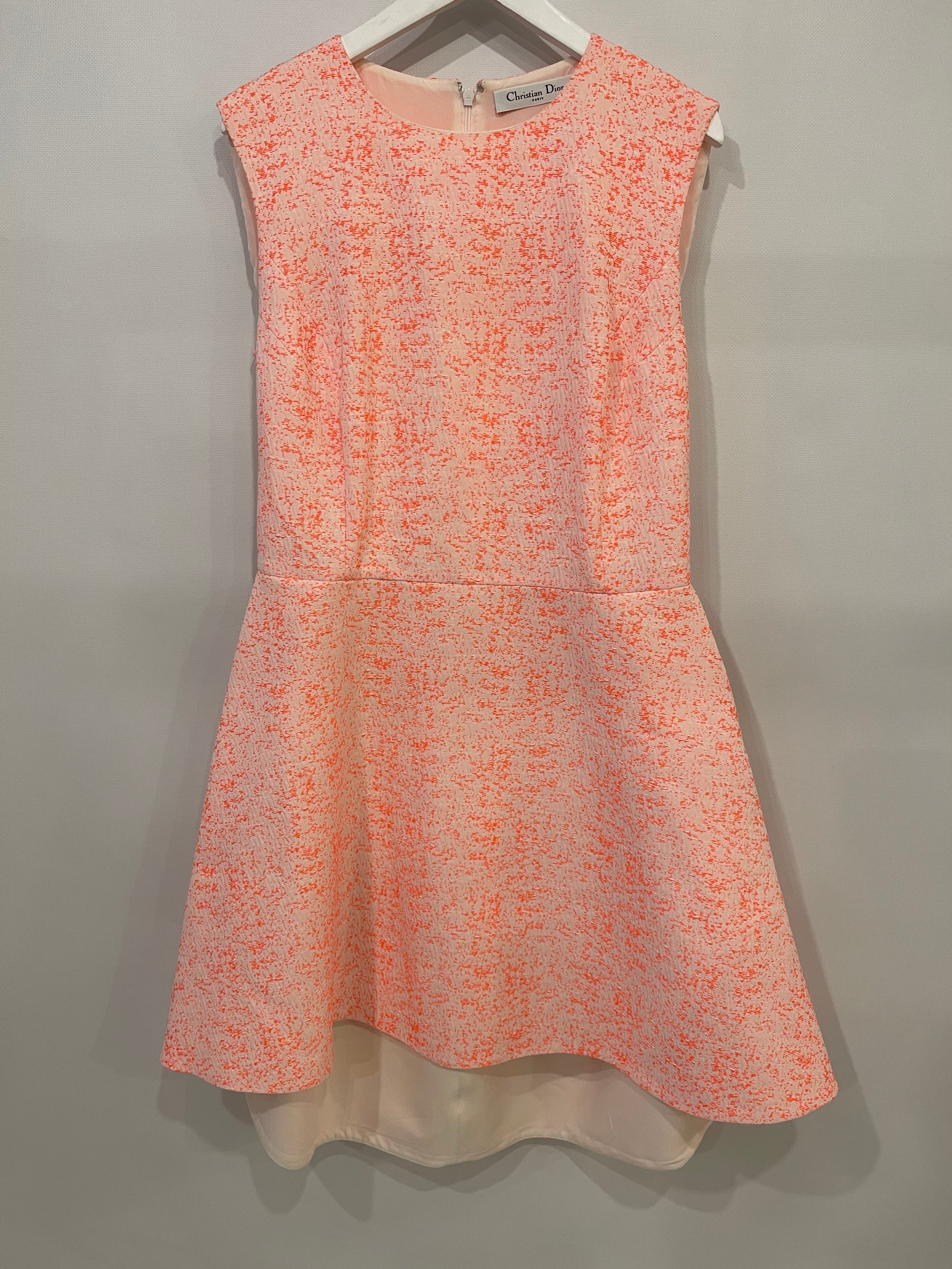 Christian Dior Neon Pink Structure Sleeveless Mini Dress Size FR 40 (UK 12)