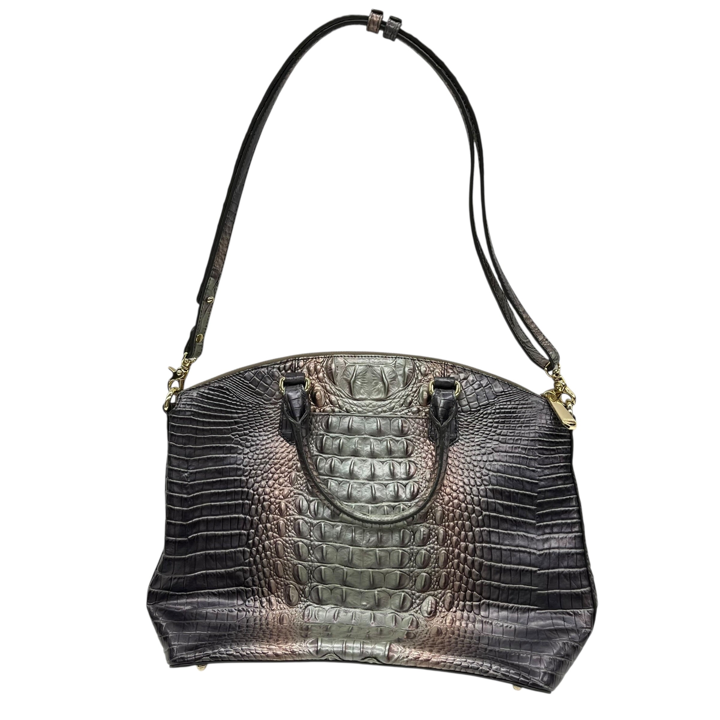 Handbag Designer By Brahmin In Grey & Pink, Size:Medium