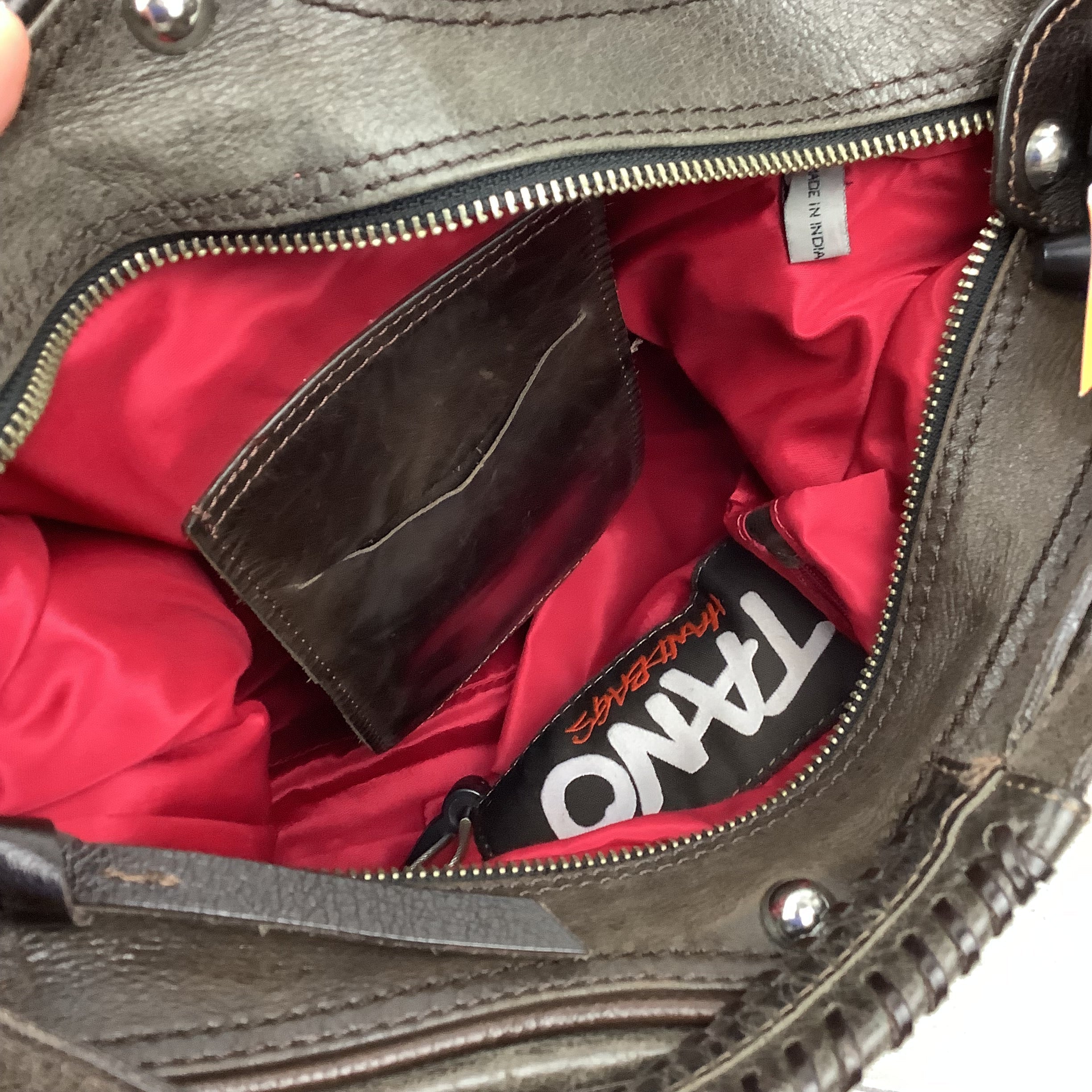 Handbag Leather By Clothes Mentor, Size: Medium