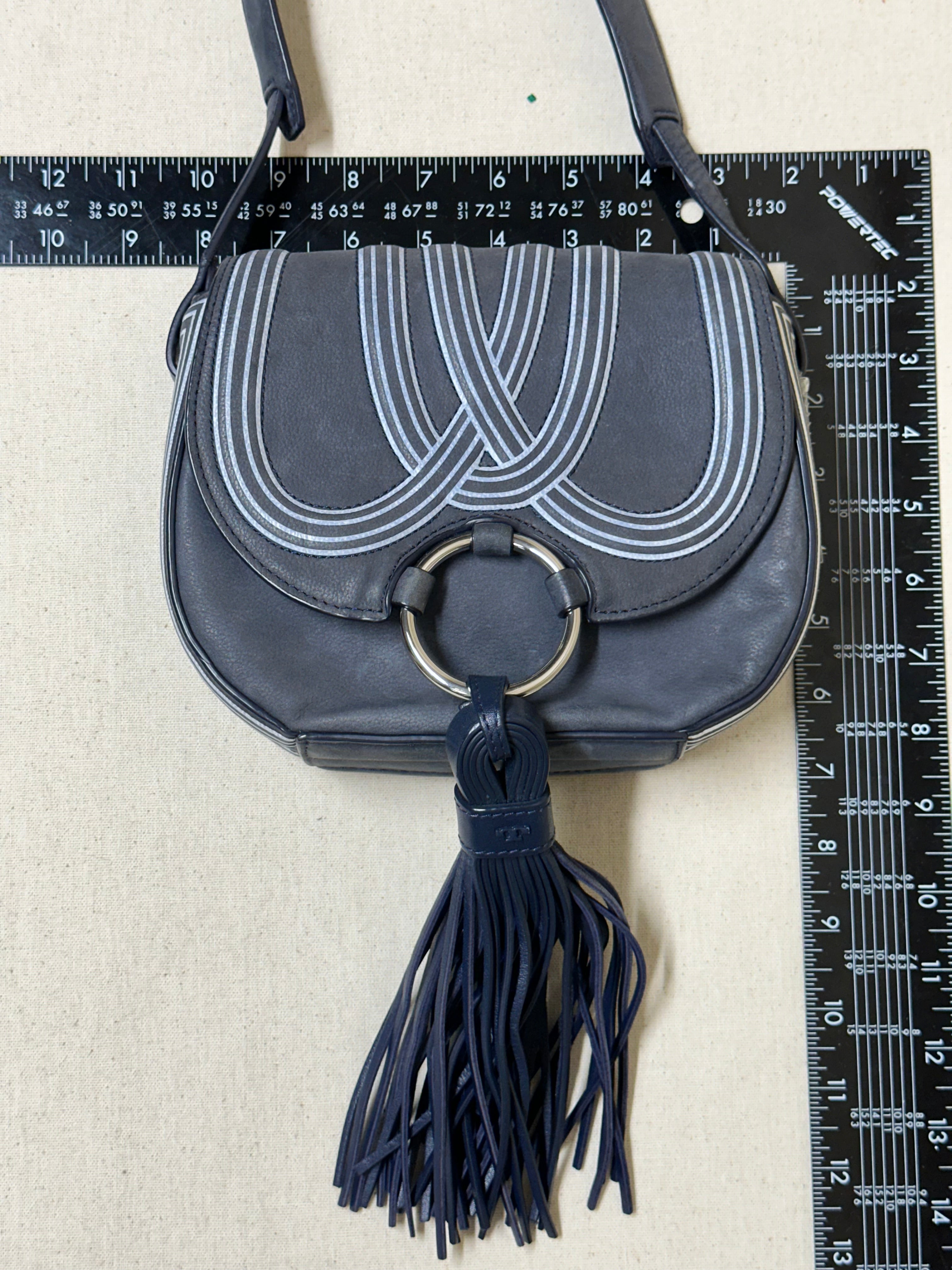 Crossbody Designer By Tory Burch In Navy, Size:Small