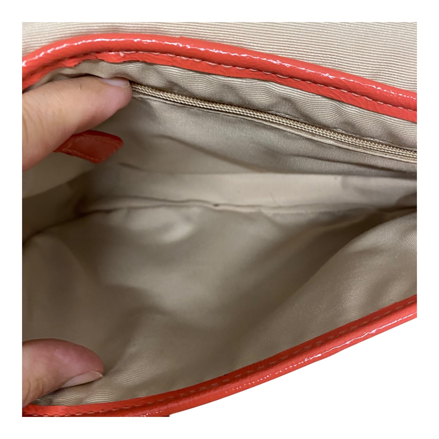 Crossbody Designer By Coach In Orange & Tan, Size:Medium