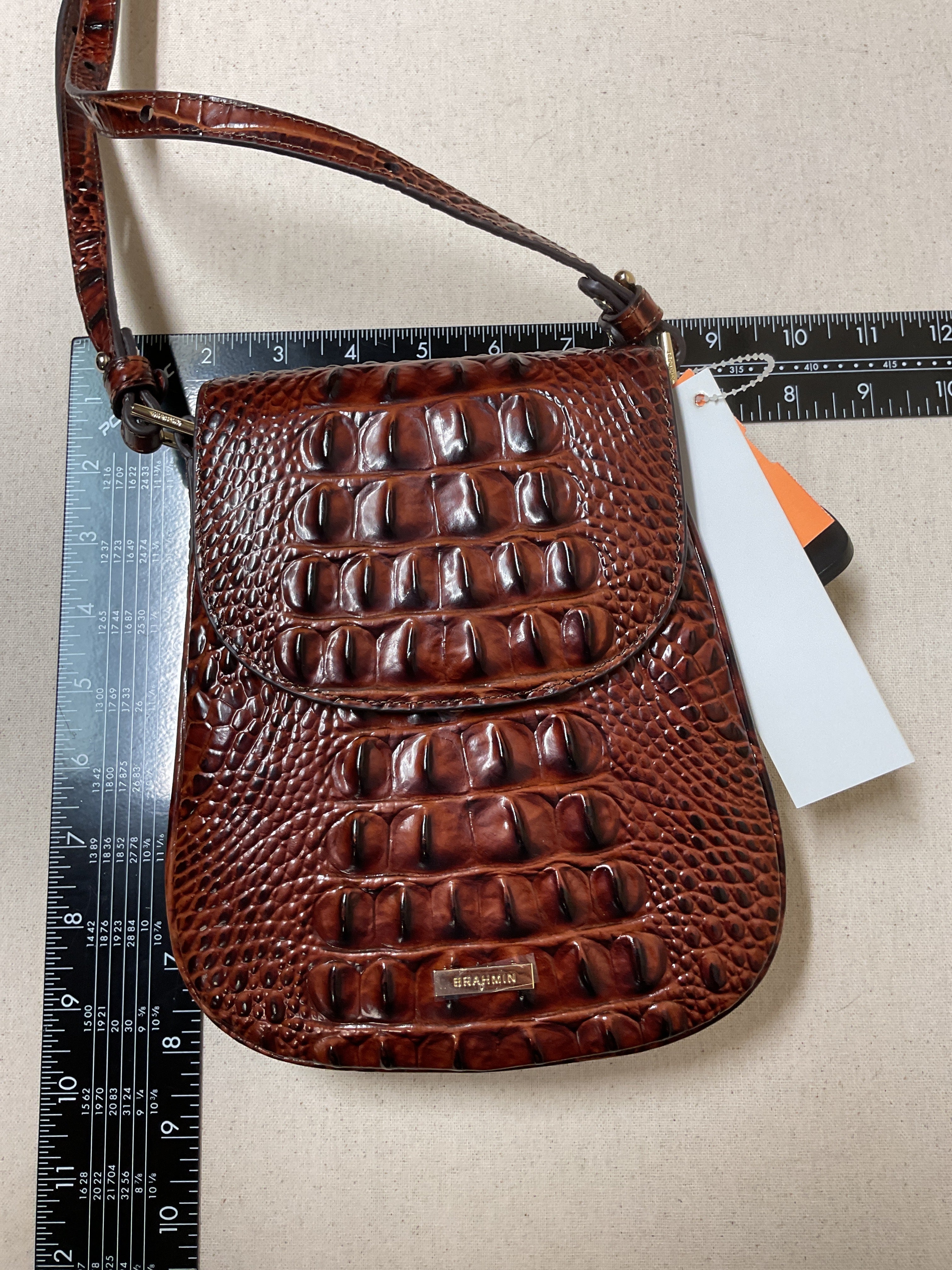 Crossbody Designer By Brahmin In Brown, Size:Small