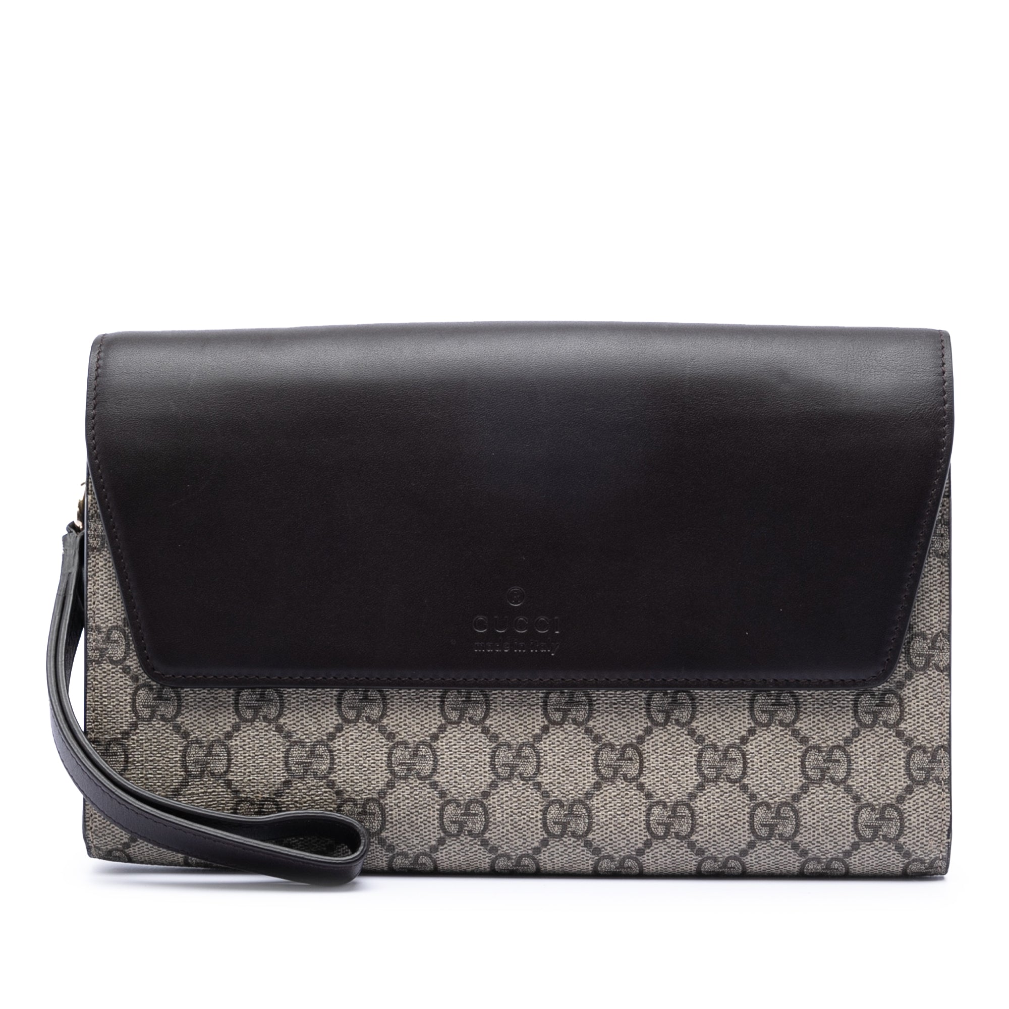 Flap Messenger Bag GG Coated Canvas with Leather Medium