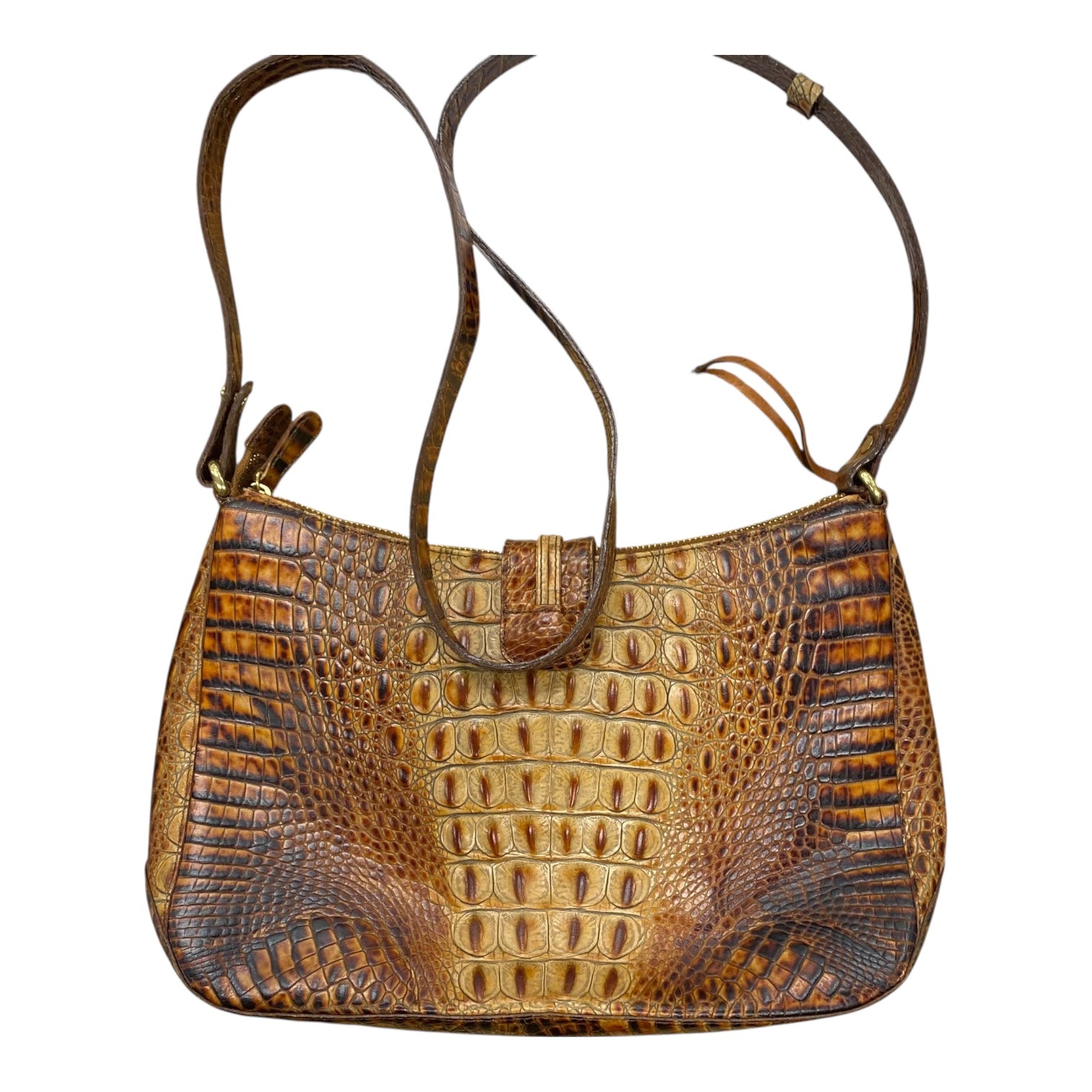 Crossbody Designer By Brahmin In Brown, Size:Medium as is