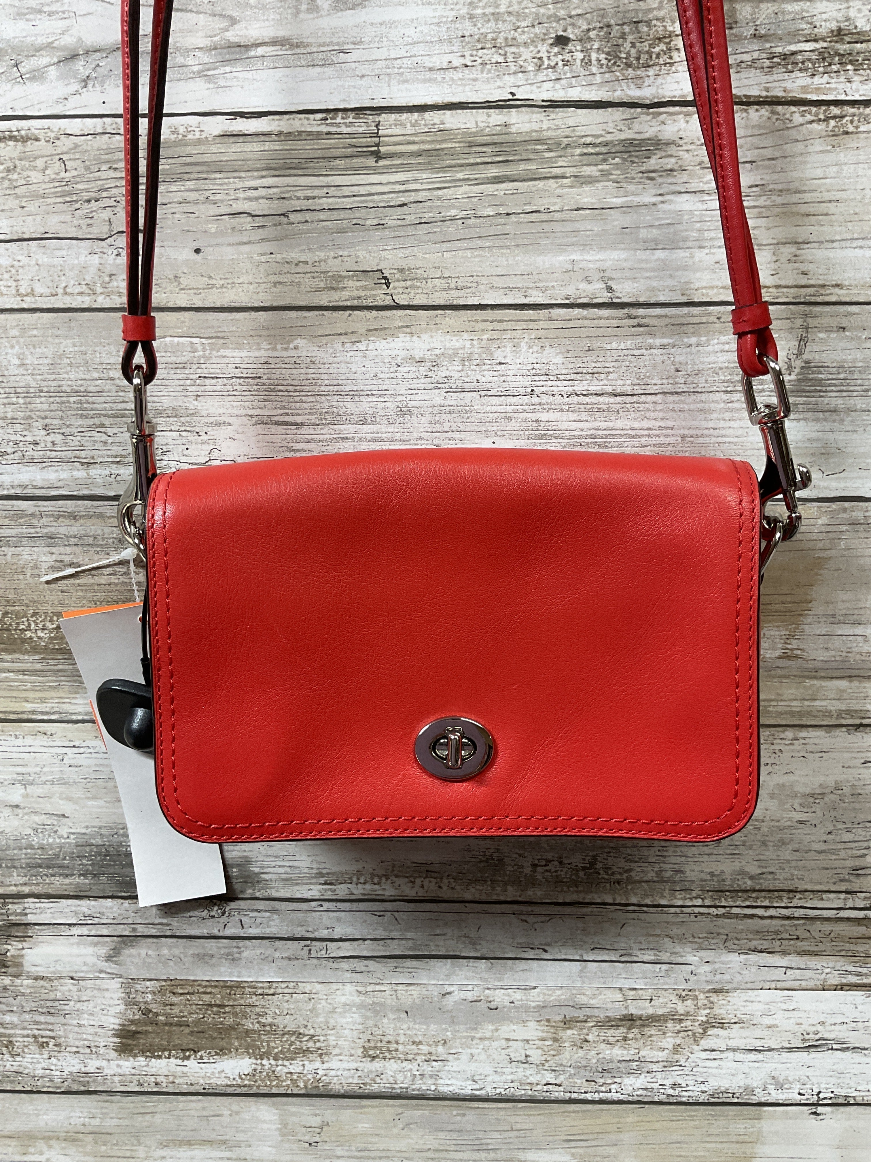 Crossbody Designer By Coach In Orange, Size:Small
