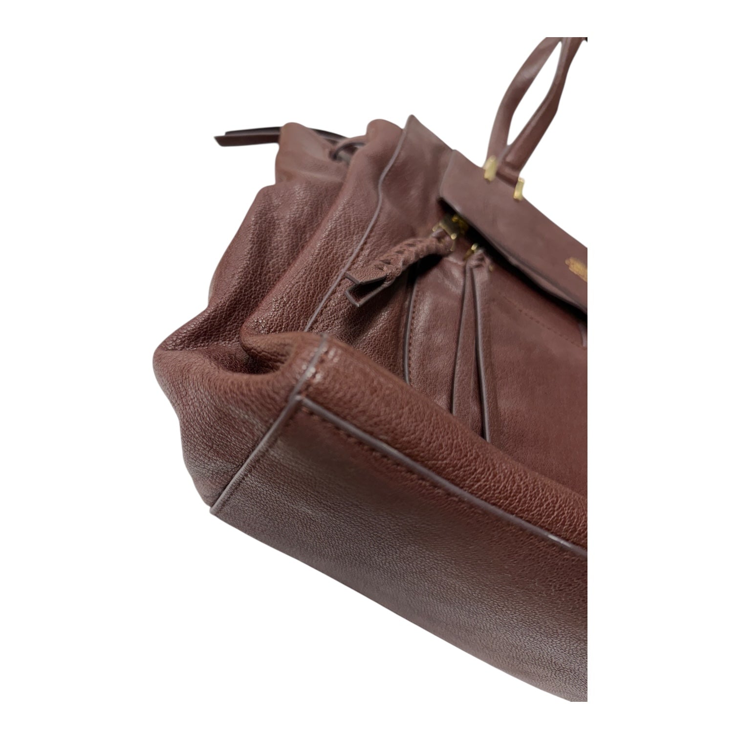 Handbag Leather By Vince Camuto In brown , Size:Large