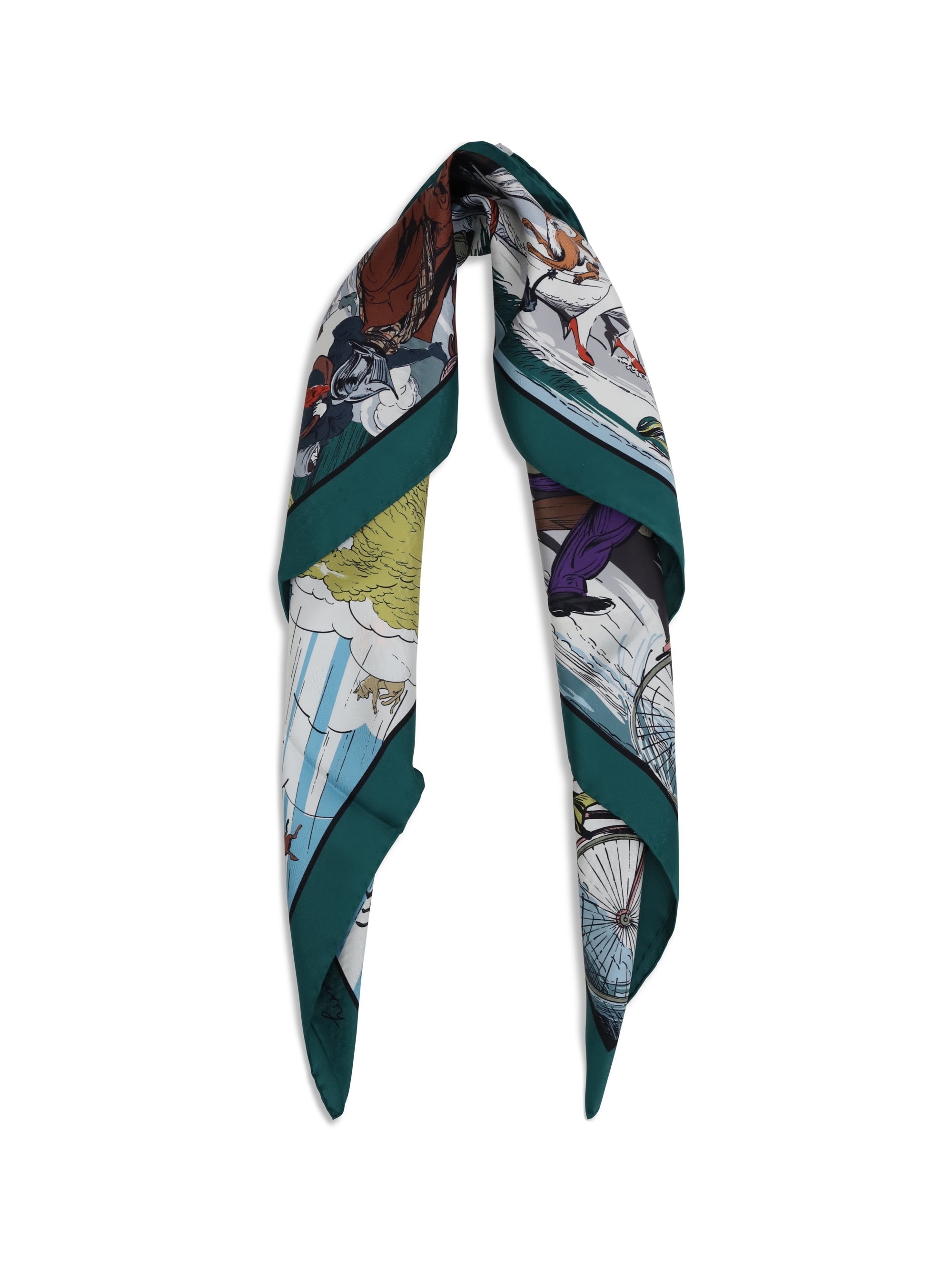 raining cats and dogs silk scarf