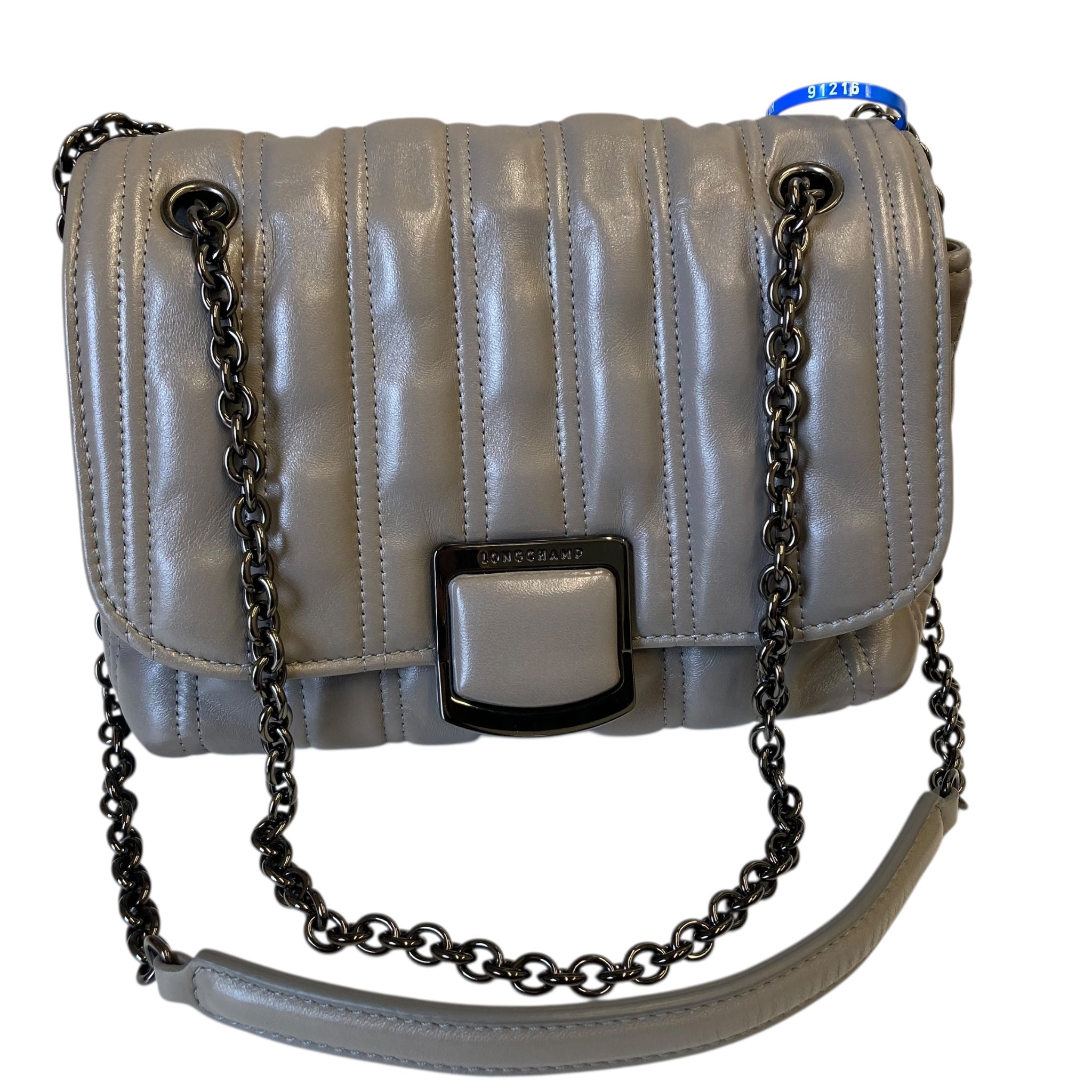 Handbag Designer By Longchamp In Grey, Size:Small
