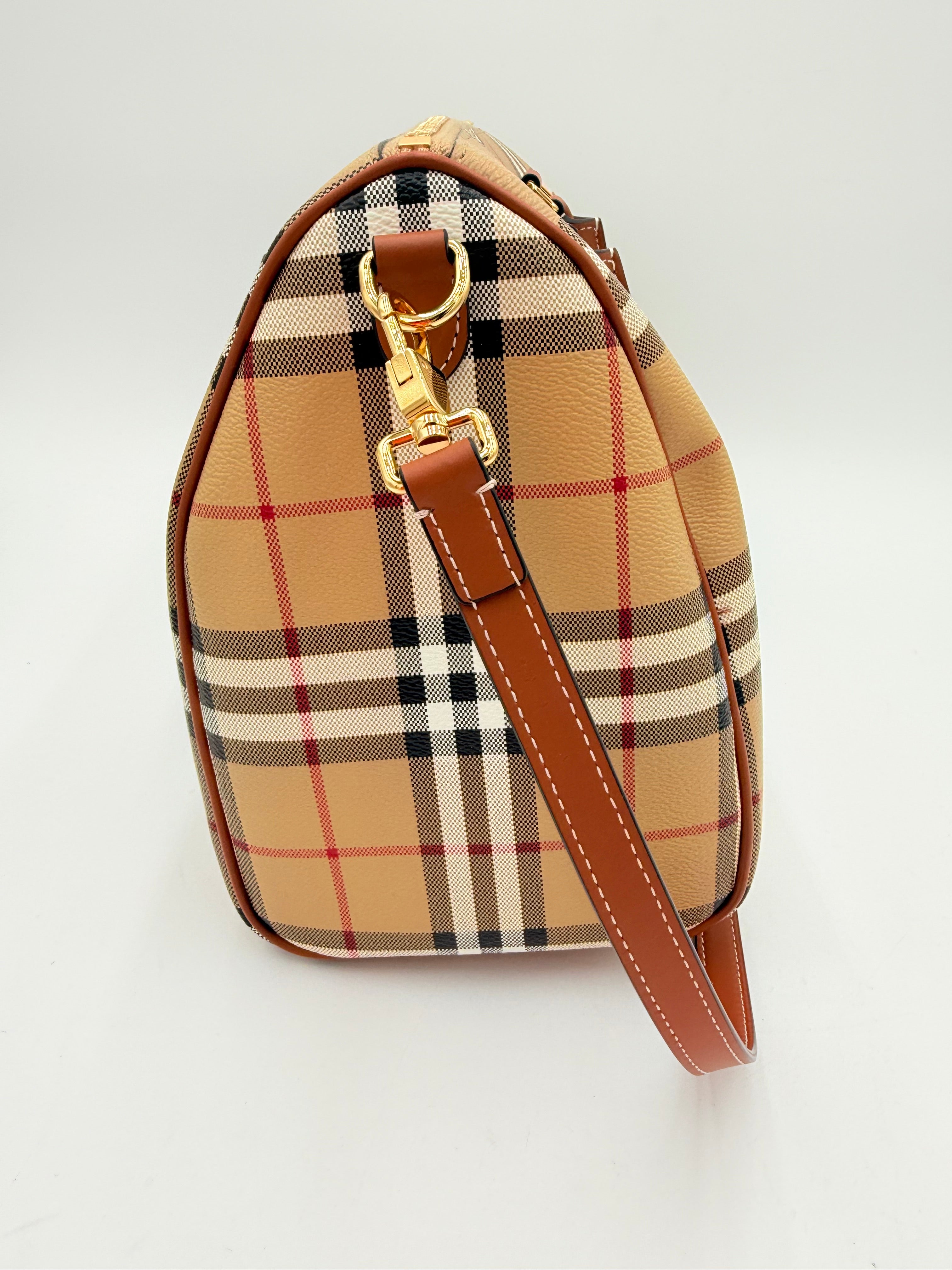 Handbag Luxury Designer By Burberry In Tan, Size:Medium