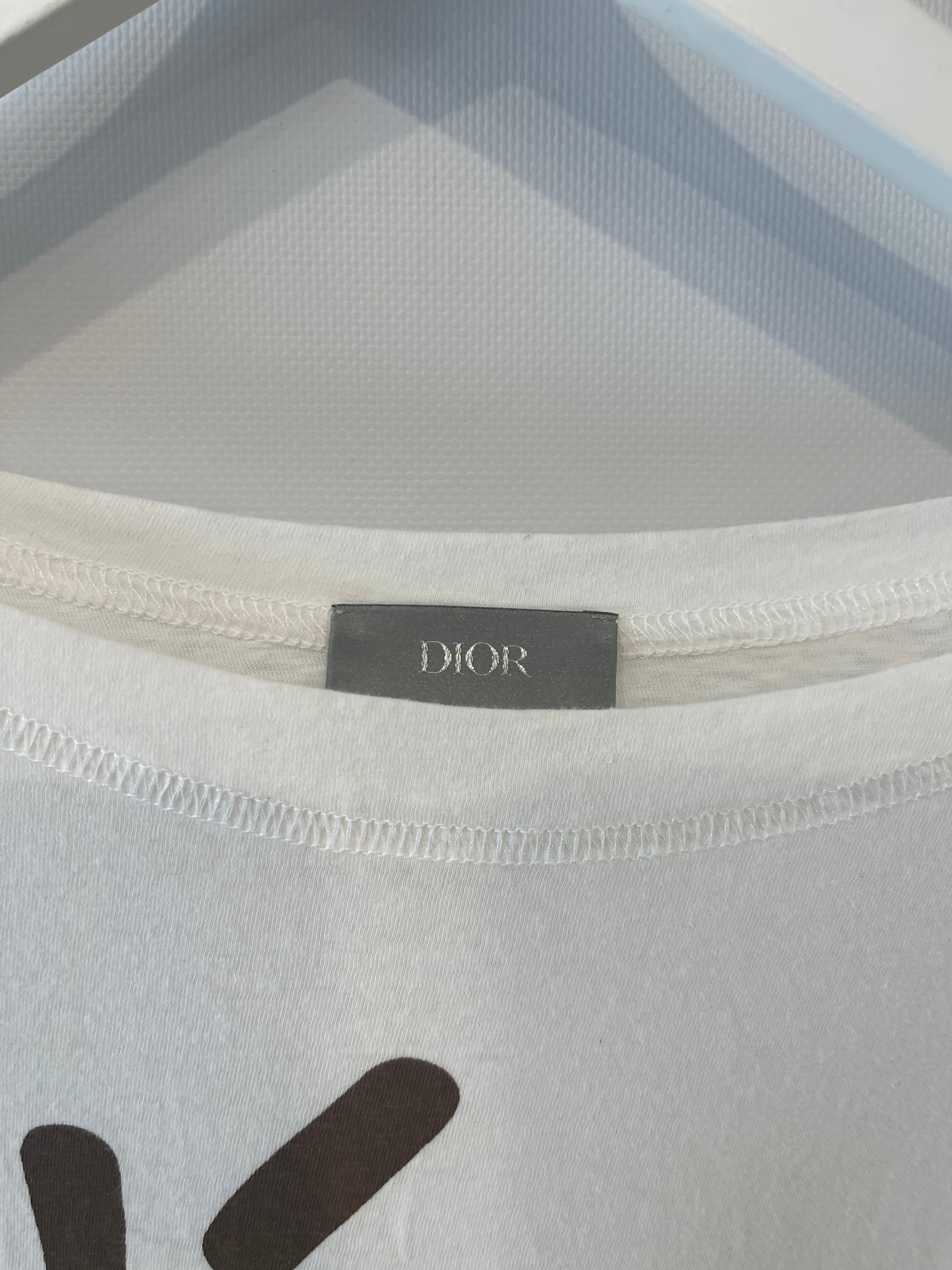 Christian Dior x Cactus Jack Menswear White T-Shirt with Brown Dior Logo Size XXL (UK 44)