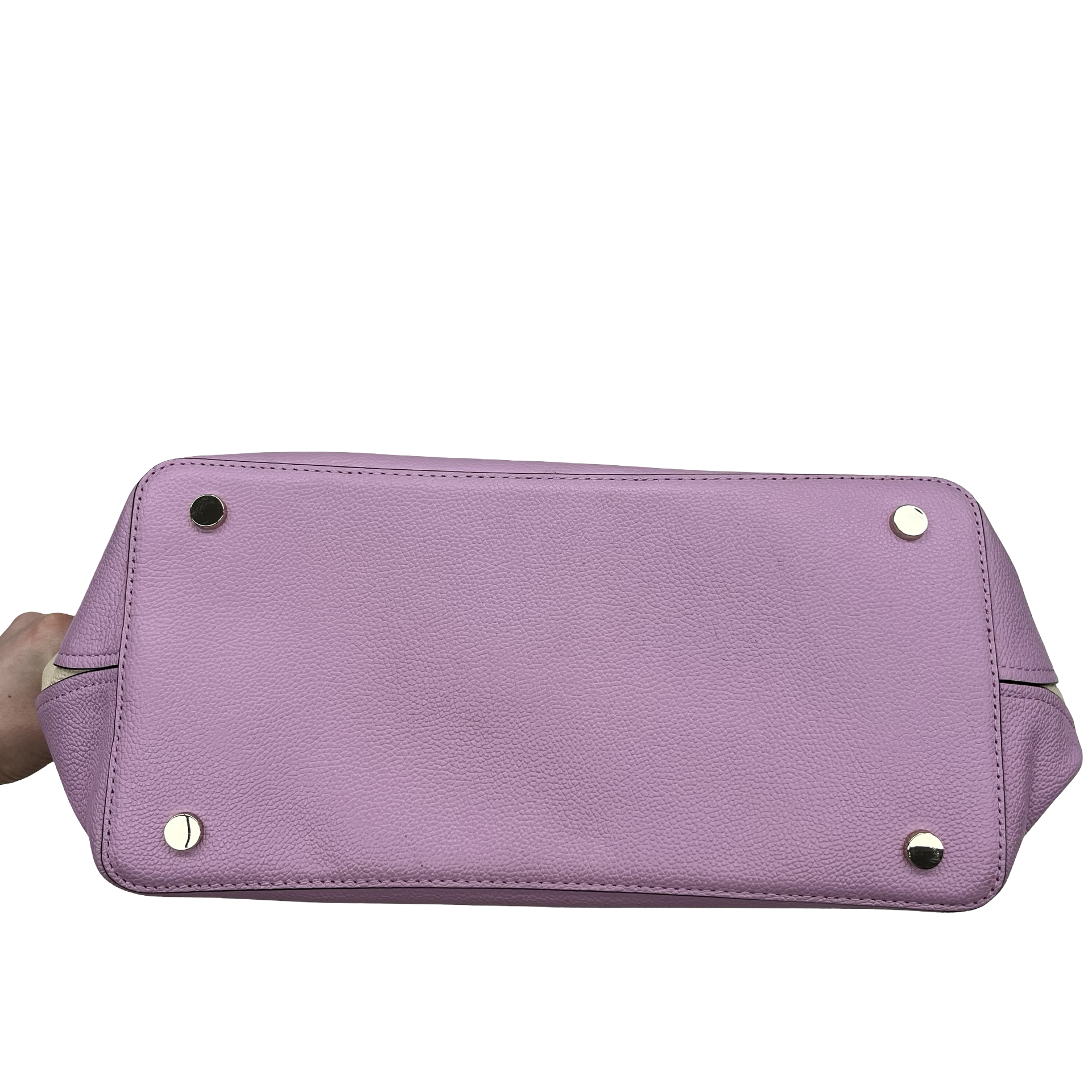 Handbag Designer By Kate Spade In Cream & Purple, Size:Large
