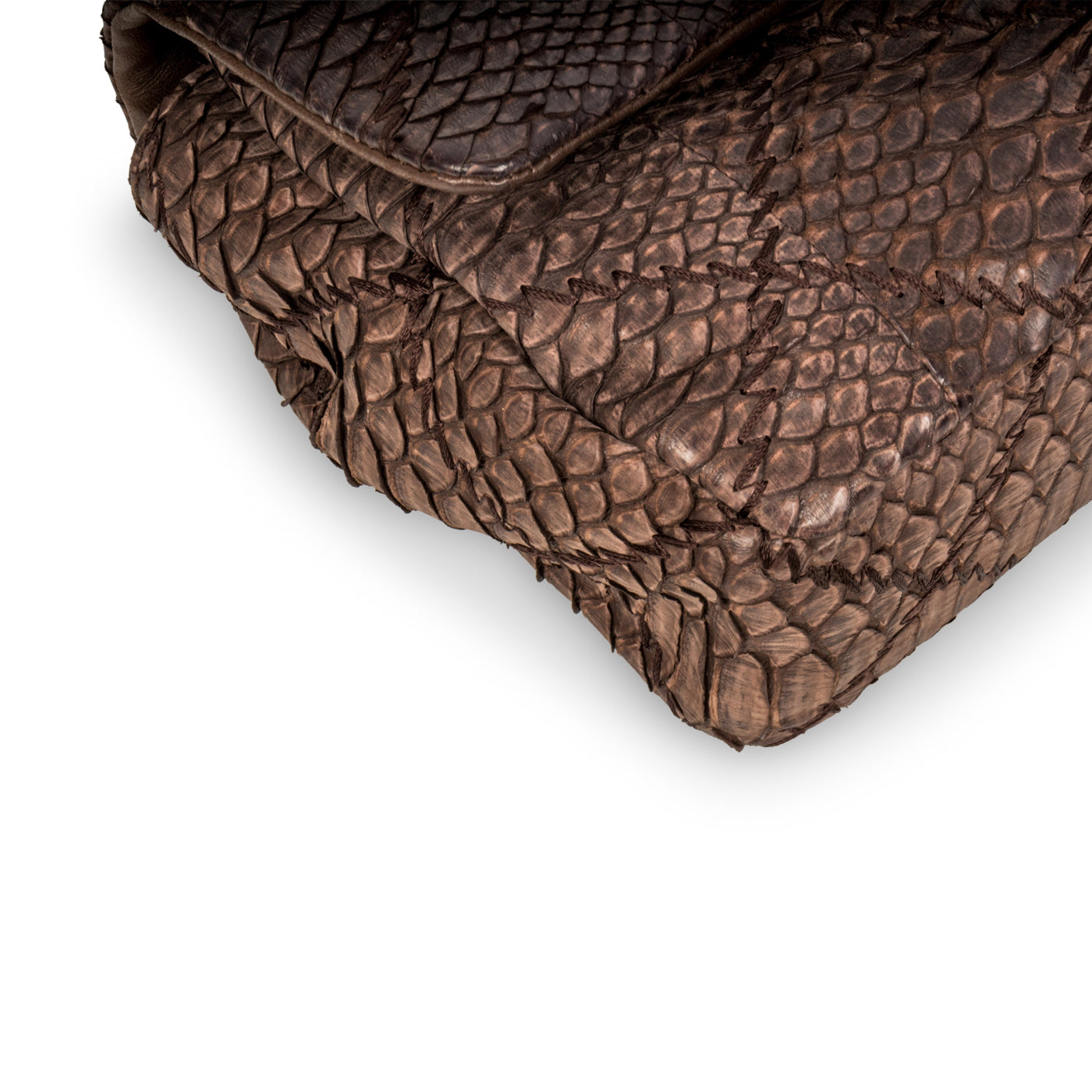 Python Flap Bag Brown