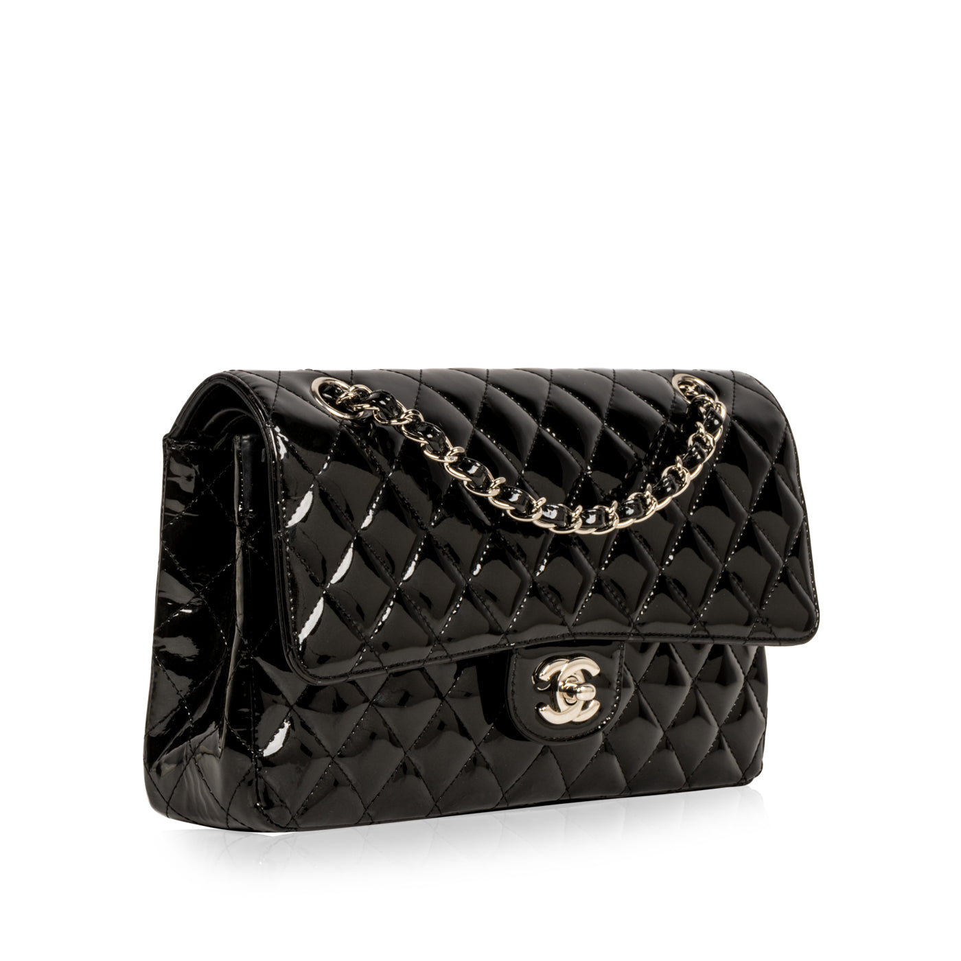 Classic Flap Bag - Medium - Patent Black