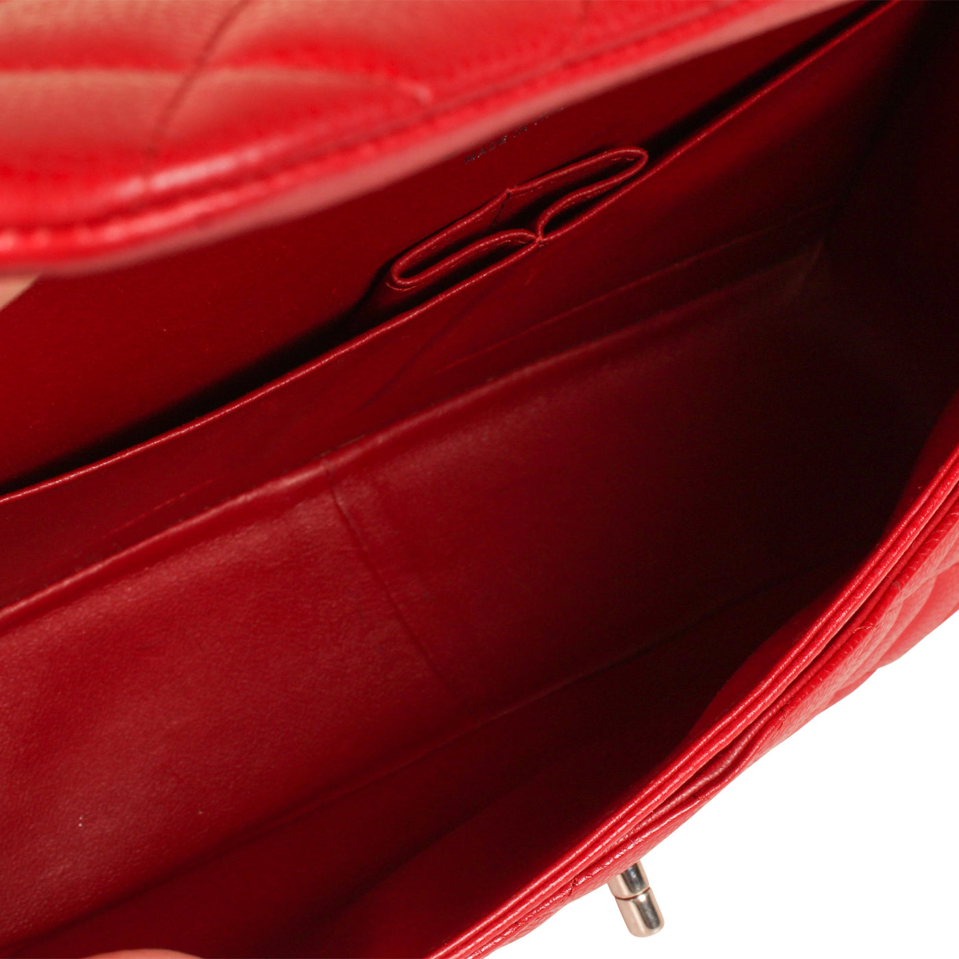 Classic Red Caviar Flap Bag - Jumbo