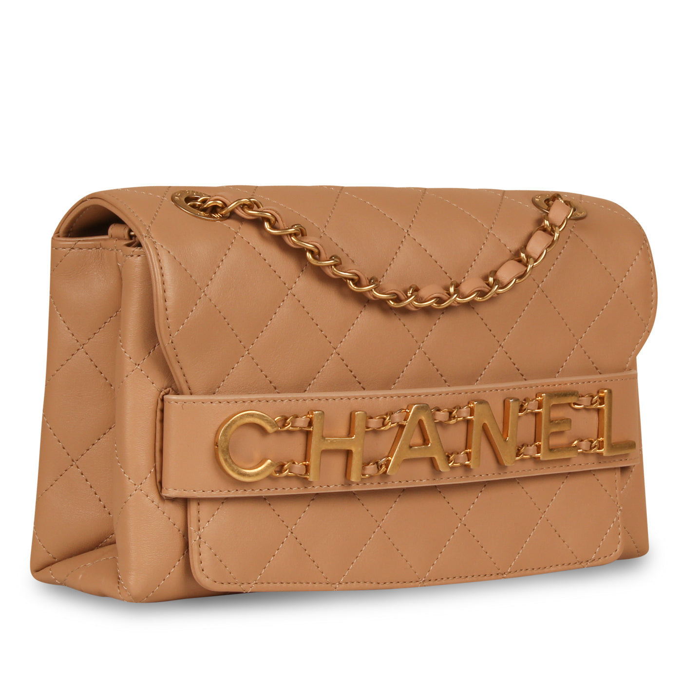 Medium Enchained Logo Flap Bag