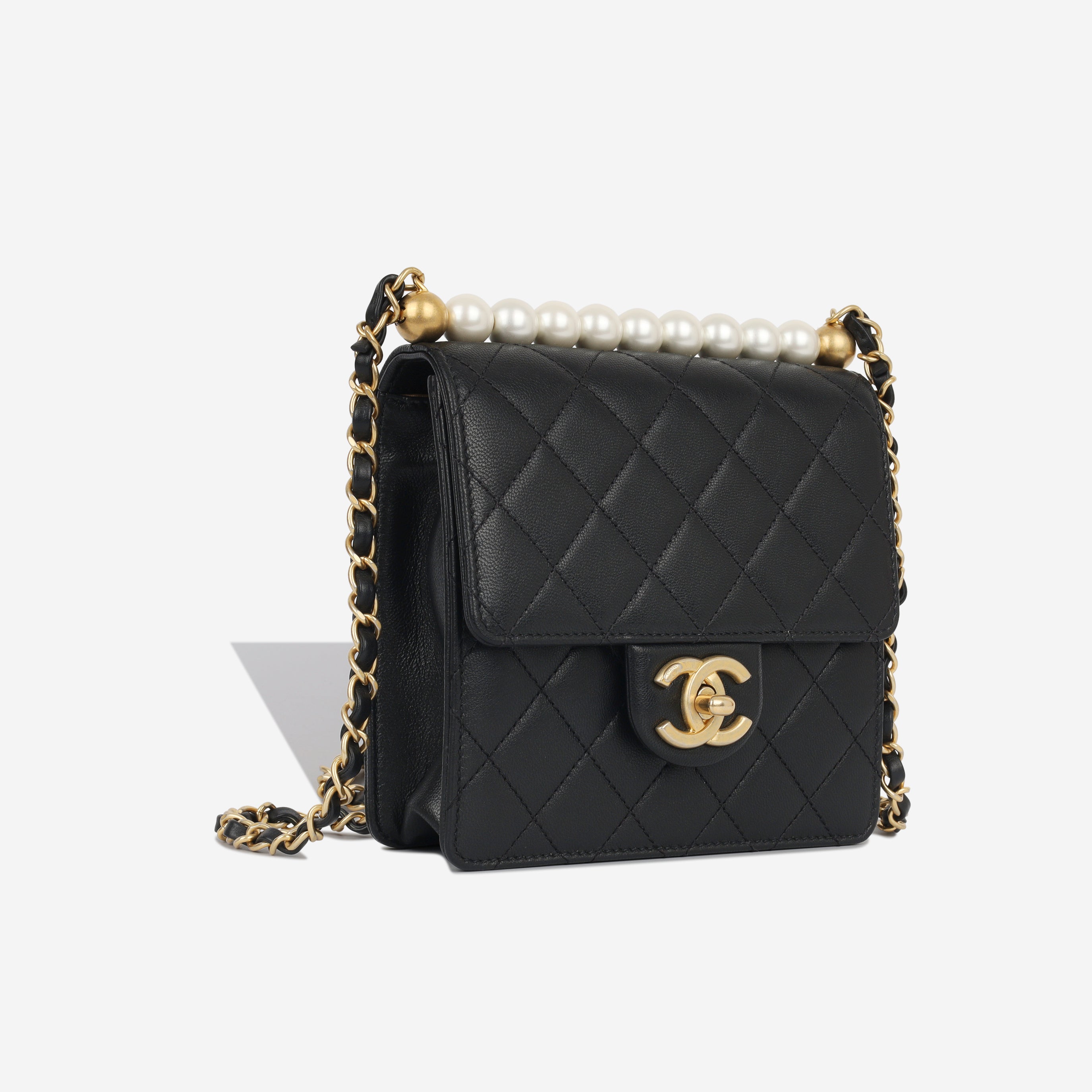 Vertical Pearl Flap Bag