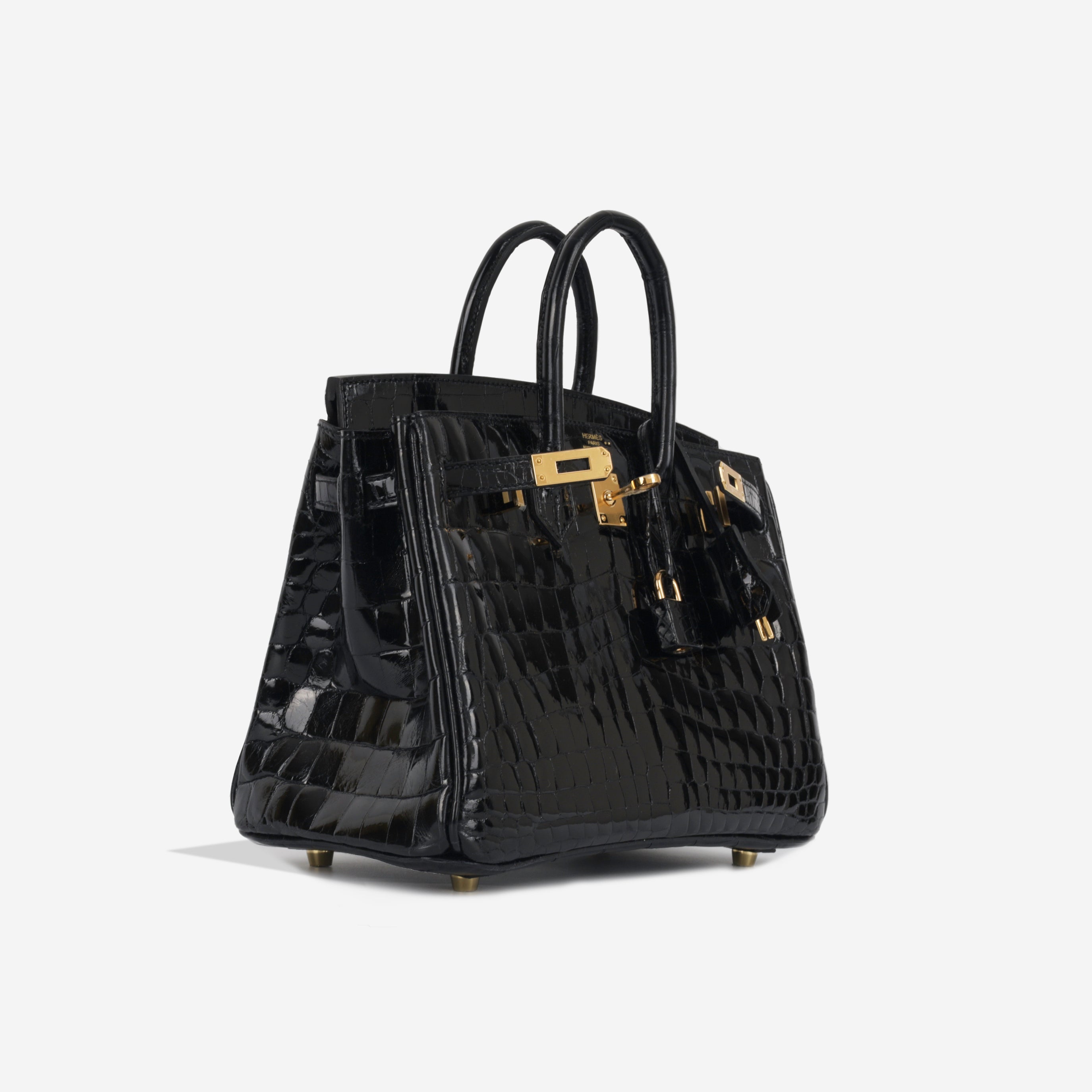 Birkin 25 - Noir Shiny Croc