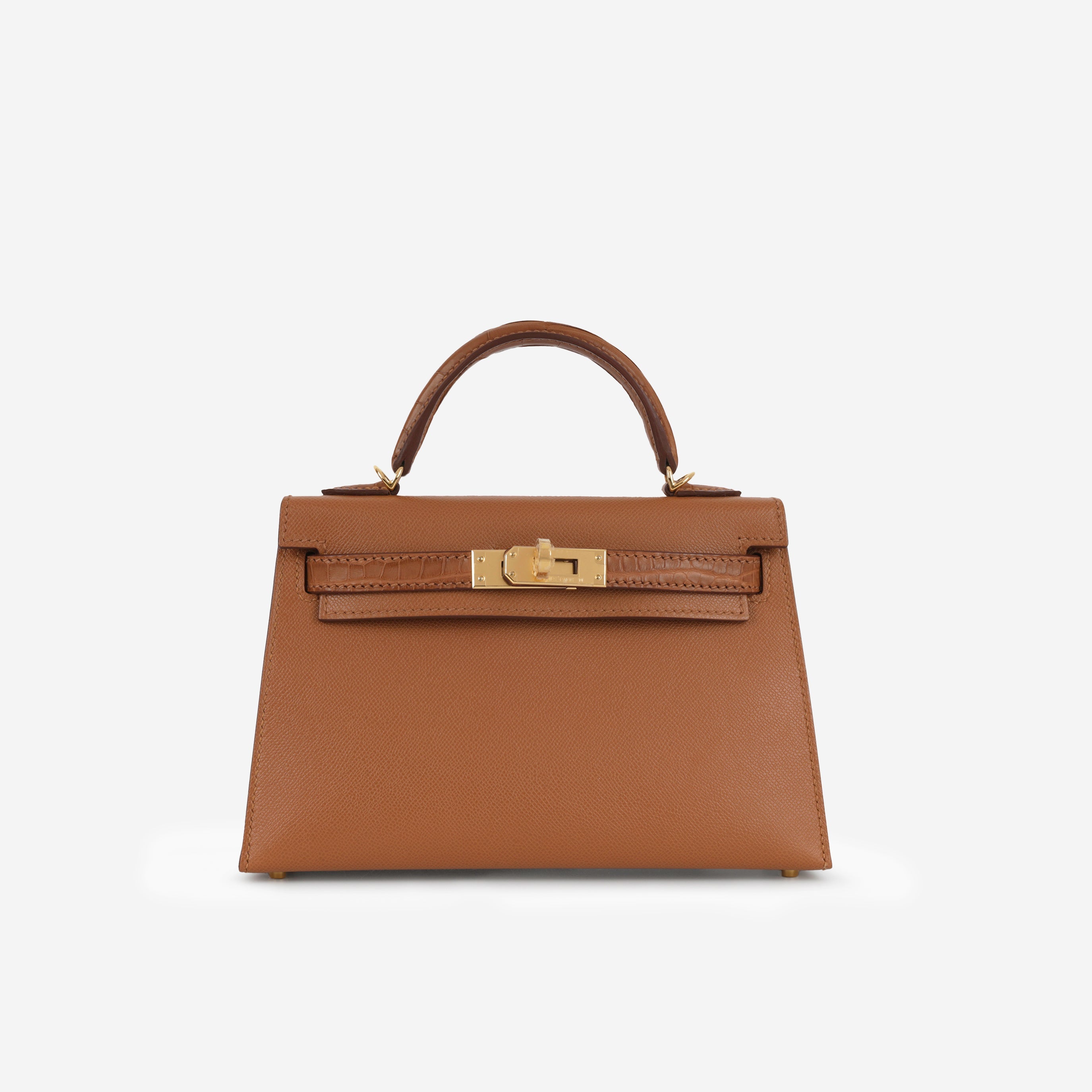 Mini Kelly Touch - Gold Madame / Alligator