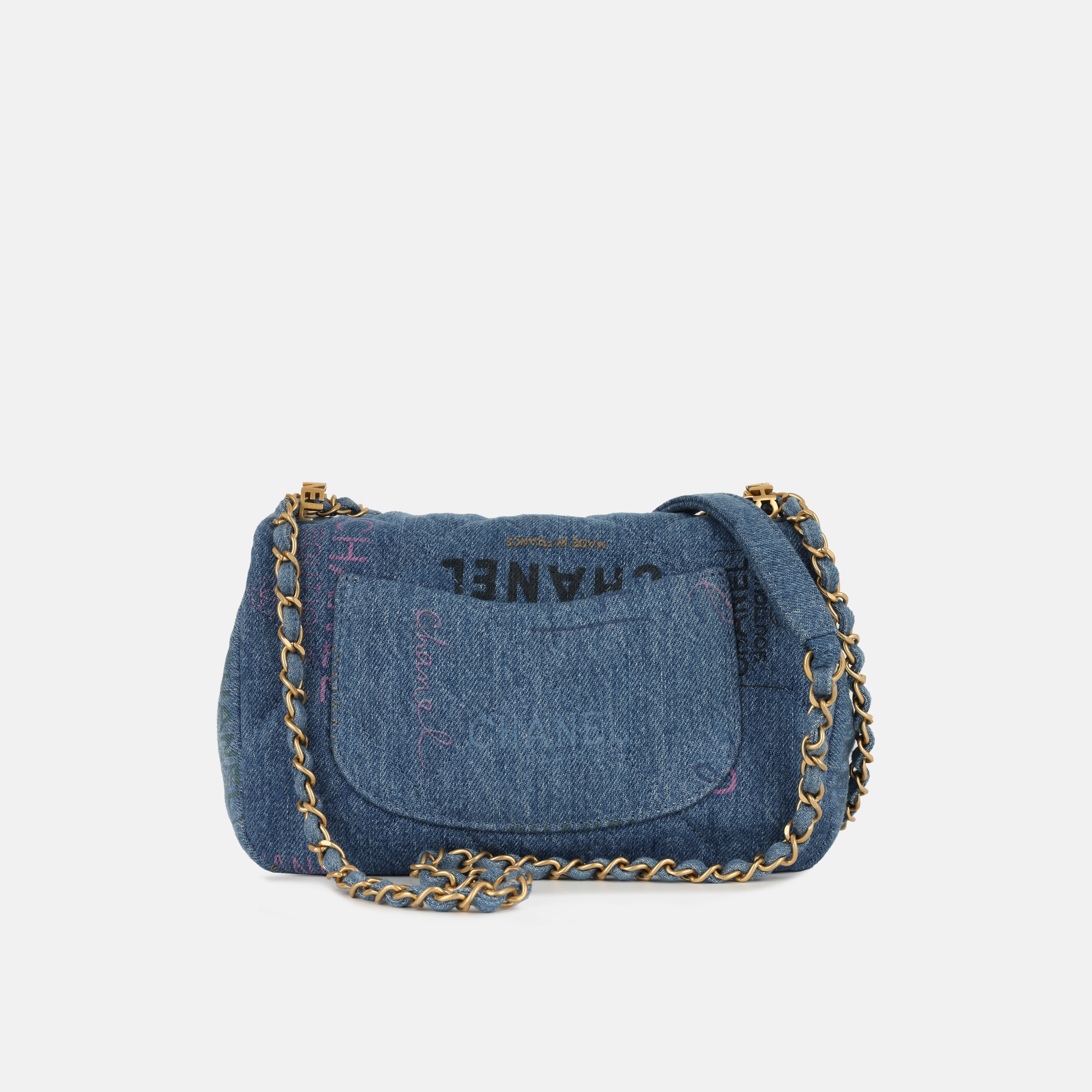 Small Flap Bag - Denim Logo
