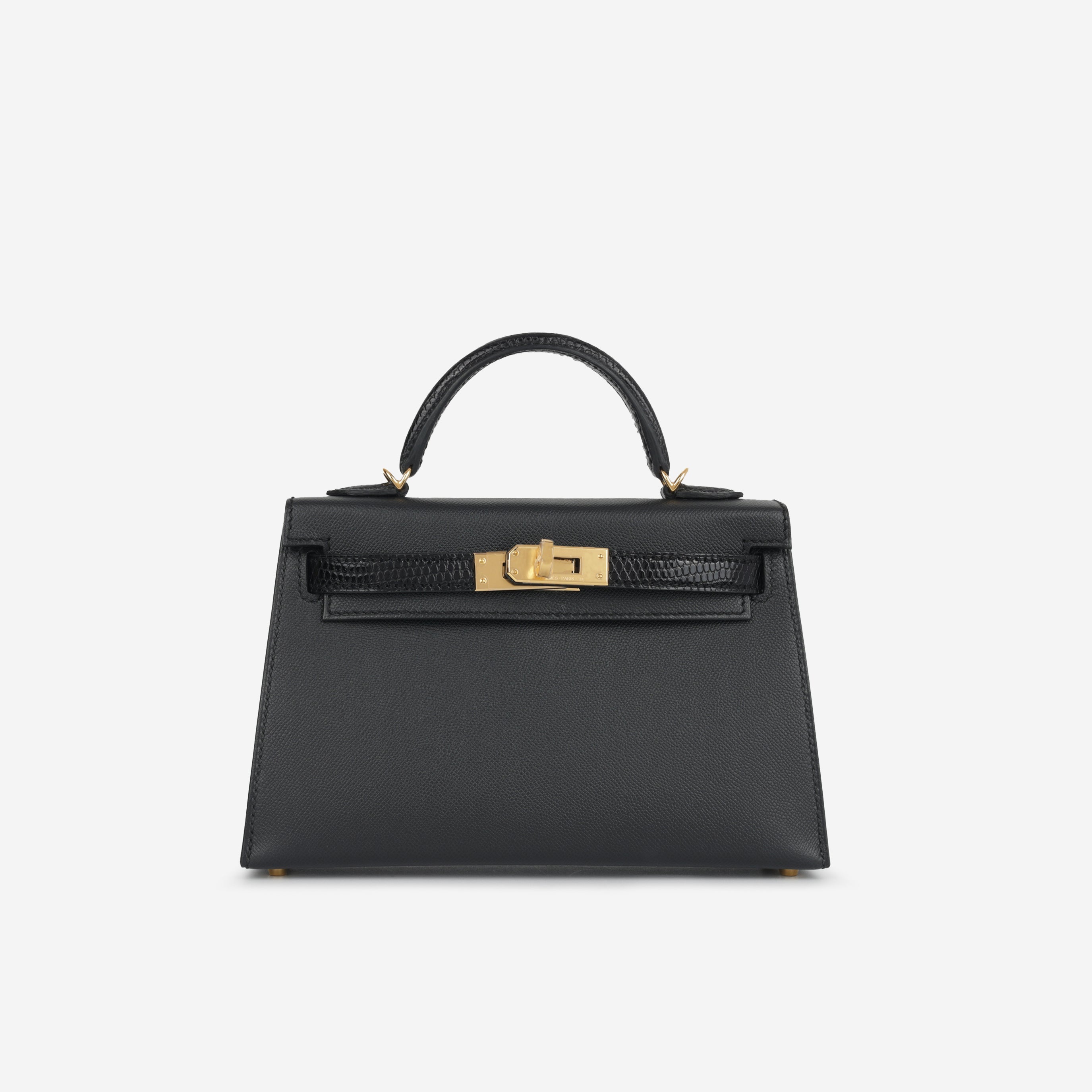 Hermès Mini Kelly Touch - Black Madame / Lizard | Gold Hardware