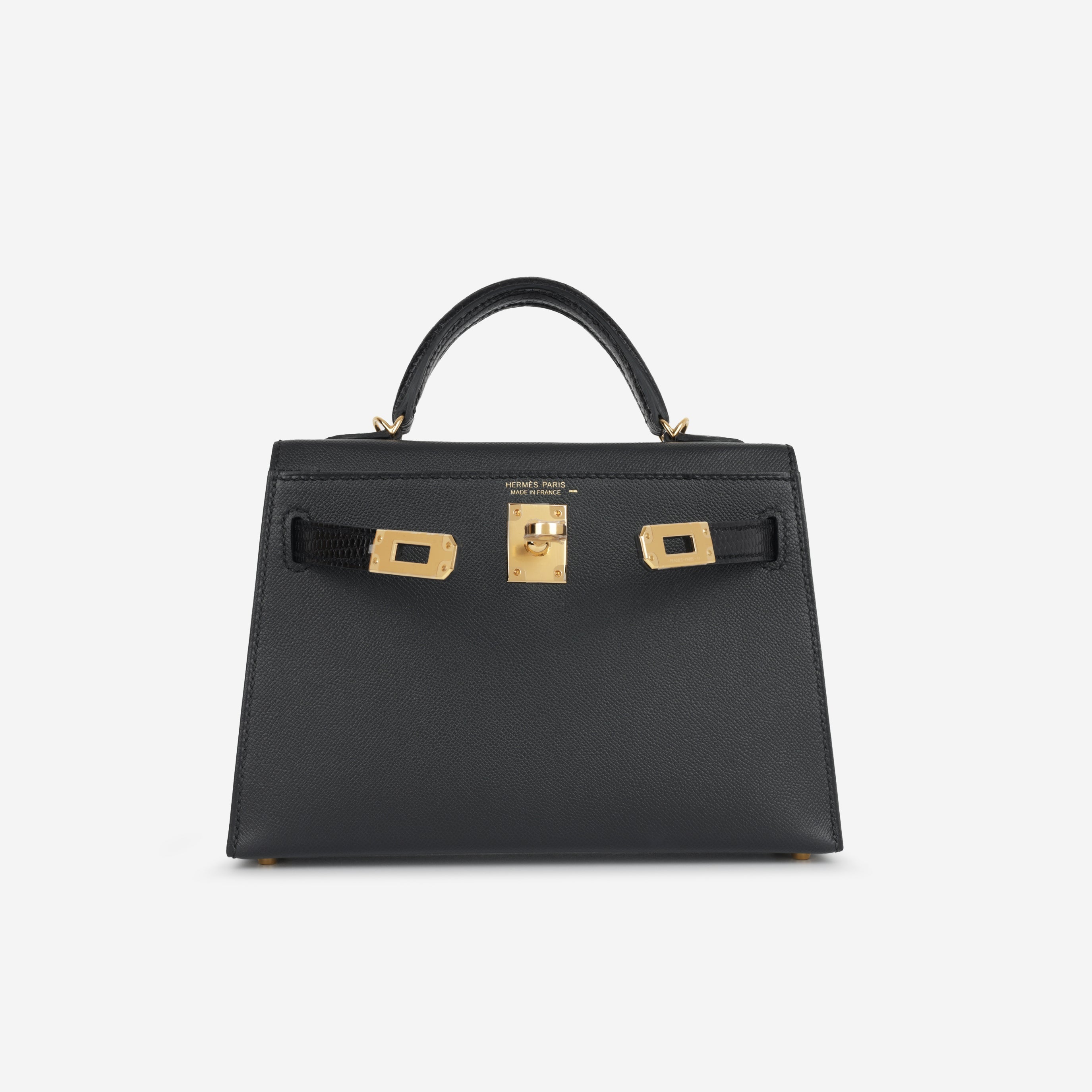 Hermès Mini Kelly Touch - Black Madame / Lizard | Gold Hardware