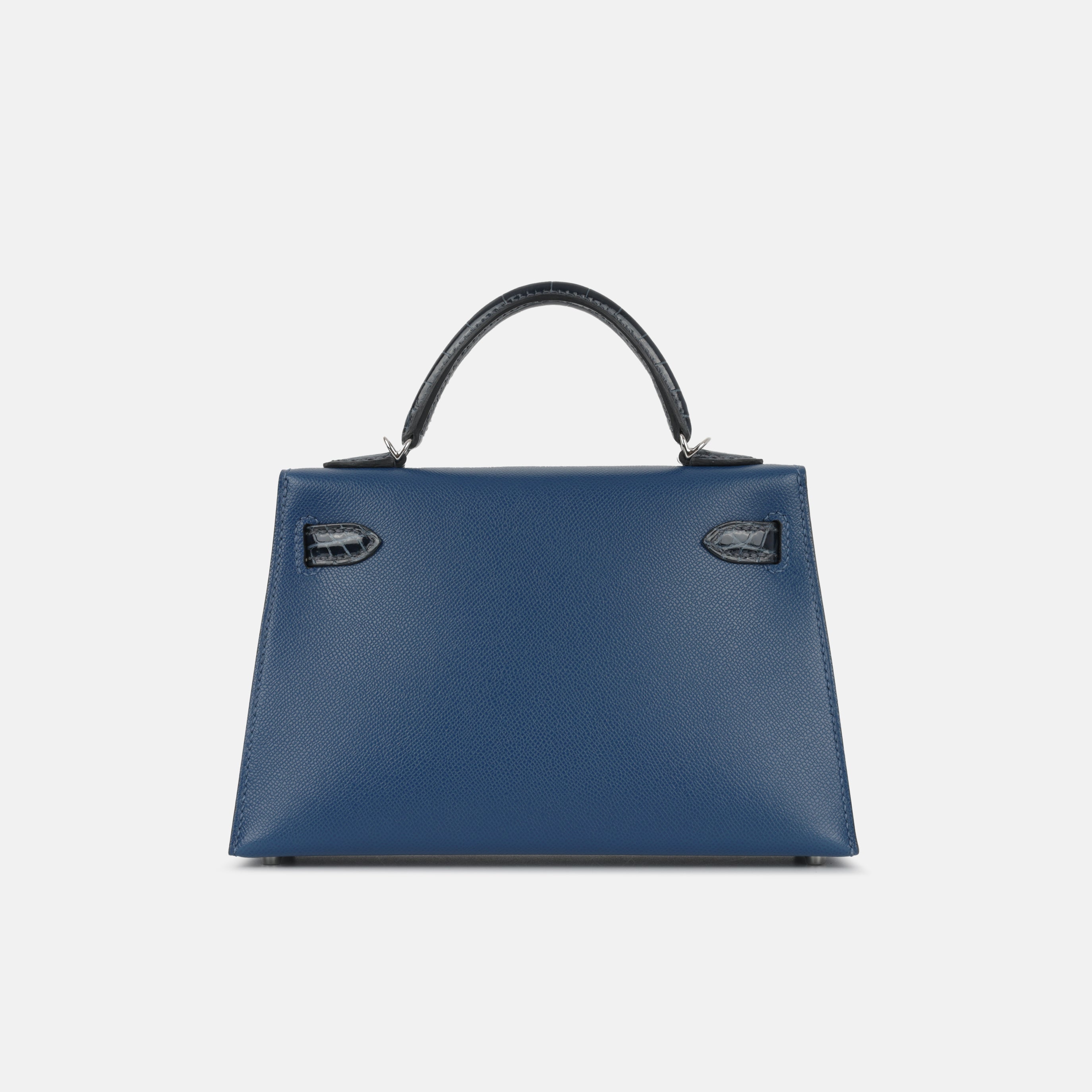 Mini Kelly Touch - Deep Bleu Madame / Bleu Baltique Alligator