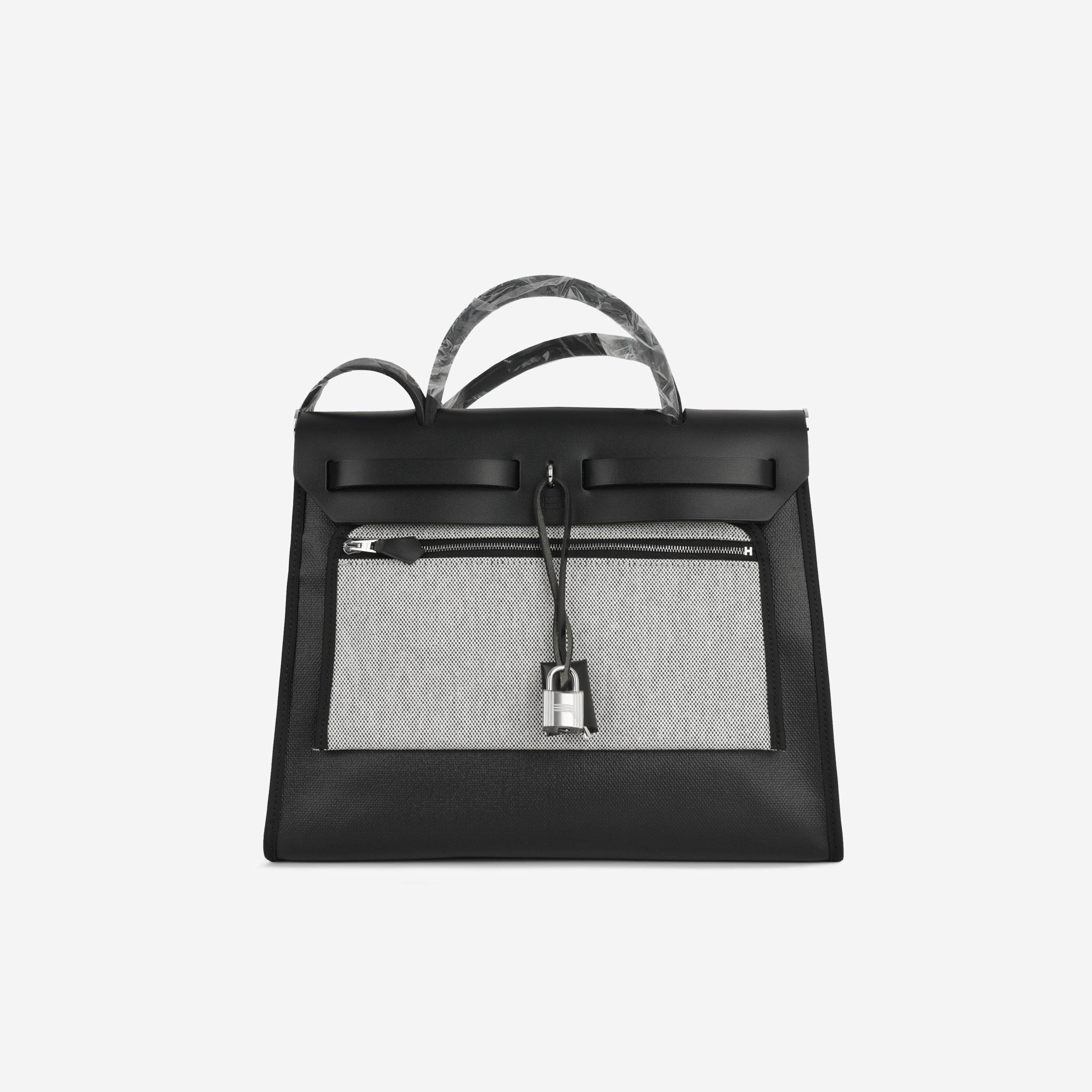 Hermès Herbag 31 - Noir Berline Toile | Palladium Hardware