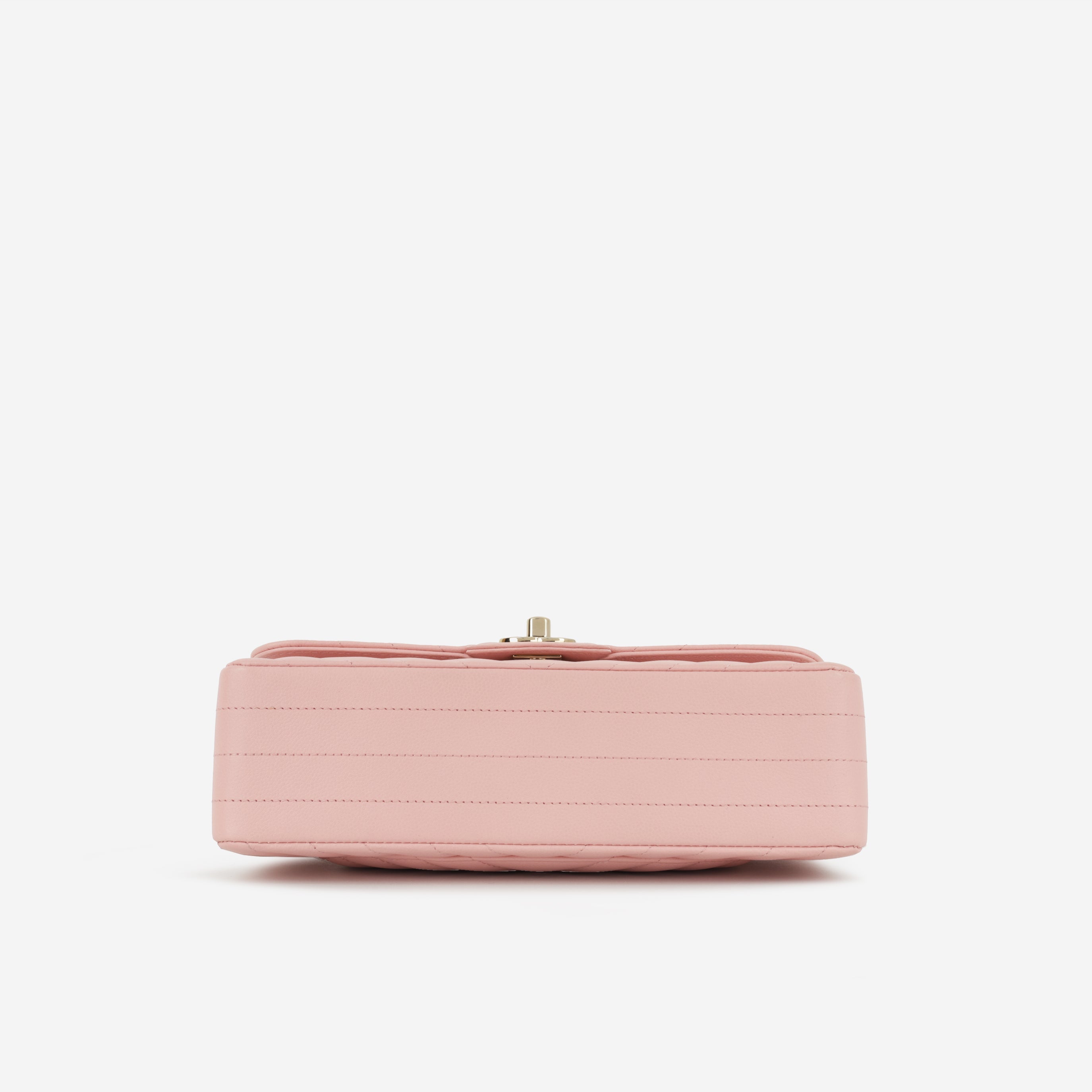 Small Classic Flap - Matte Pink Chevron | Gold Hardware