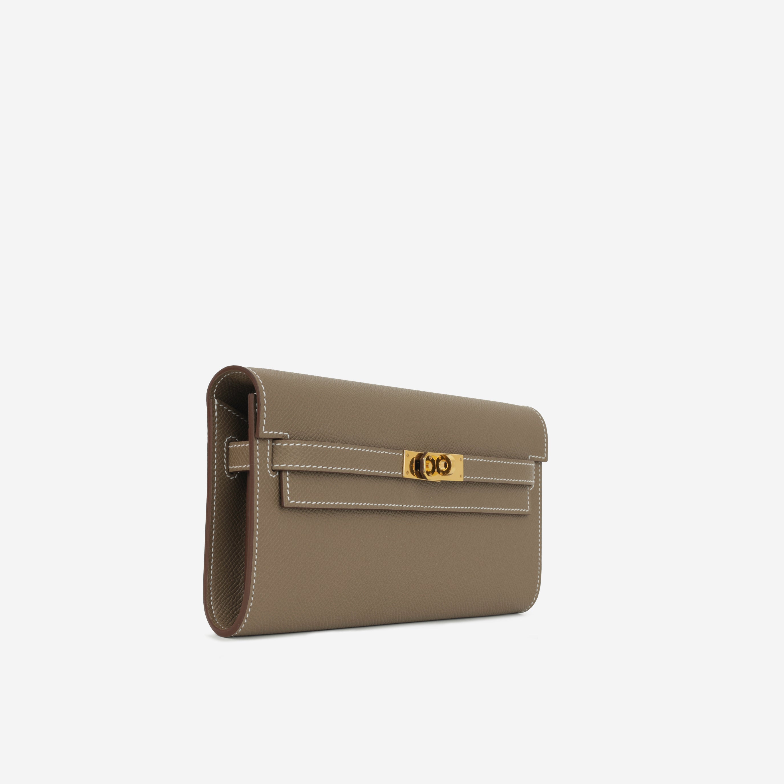 Hermès Kelly To Go Wallet - Etoupe Epsom | Gold Hardware